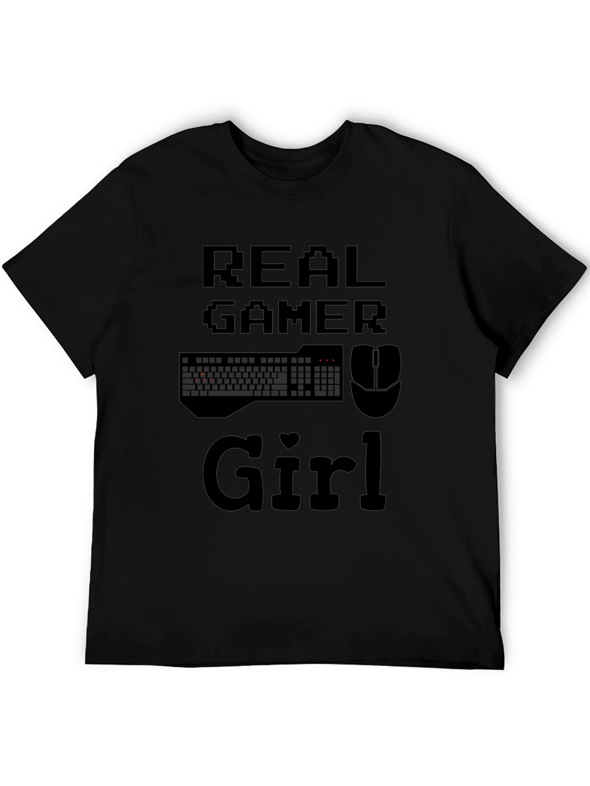 Real Gamer Girl Graphic T-Shirt - Black Cotton Tee