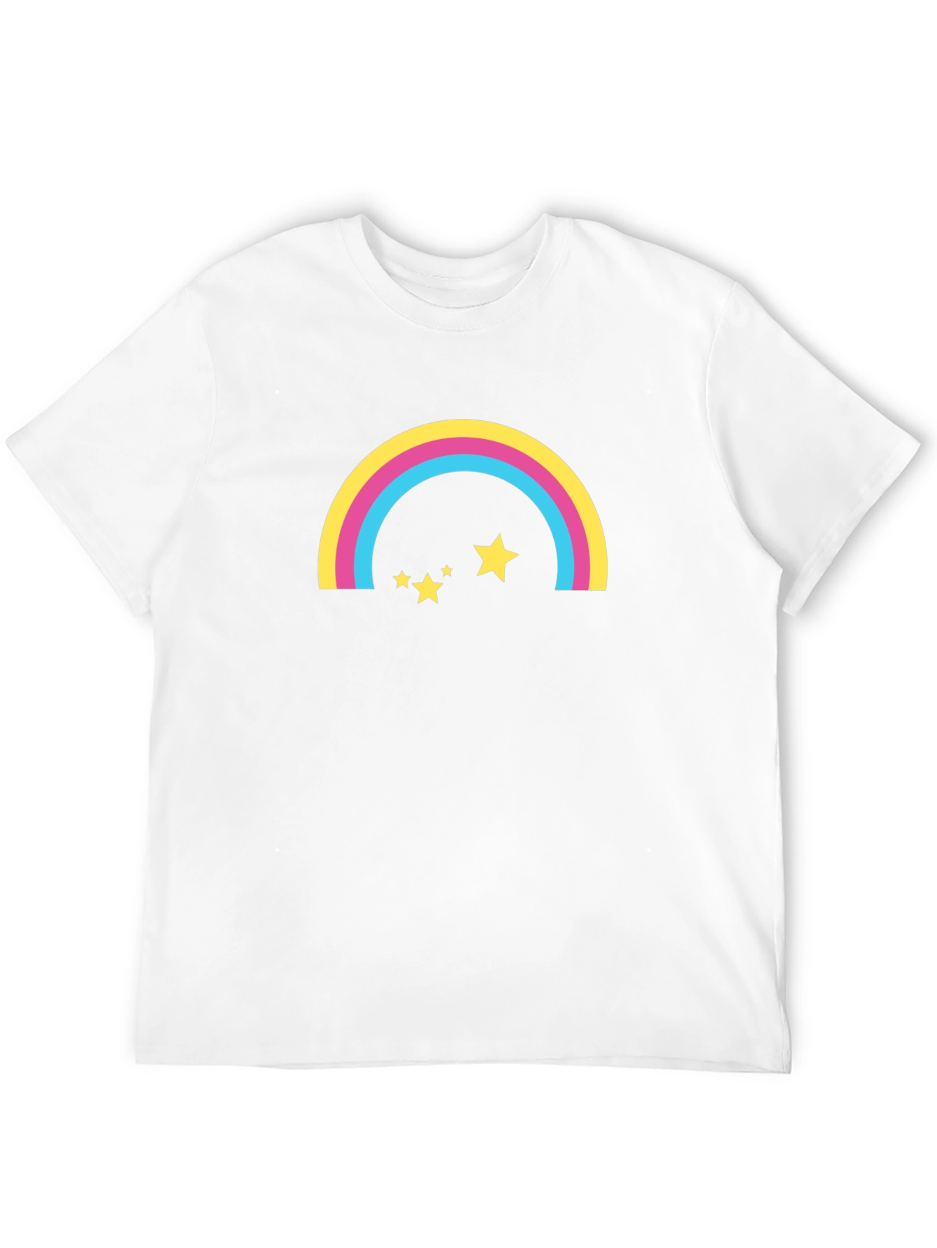 Rainbow Stars Graphic Tee - Black Casual T-Shirt