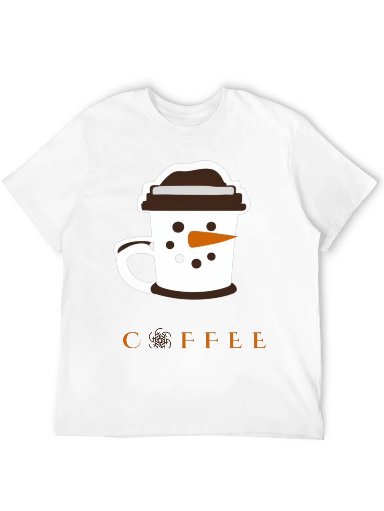 Coffee Snowman Graphic T-Shirt - Black