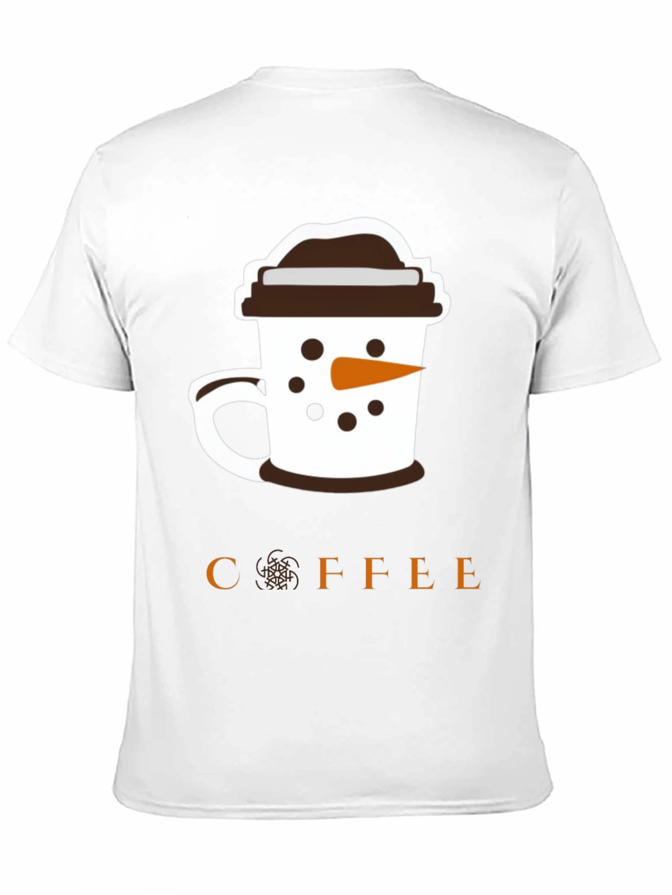 Coffee Snowman Graphic T-Shirt - Black