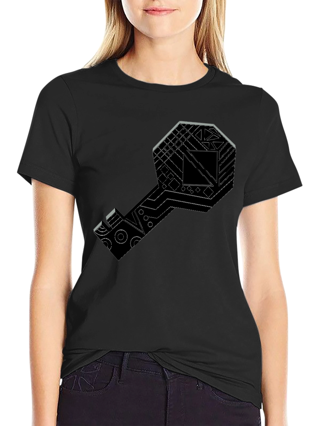 Tech Key Graphic Tee - Modern Style