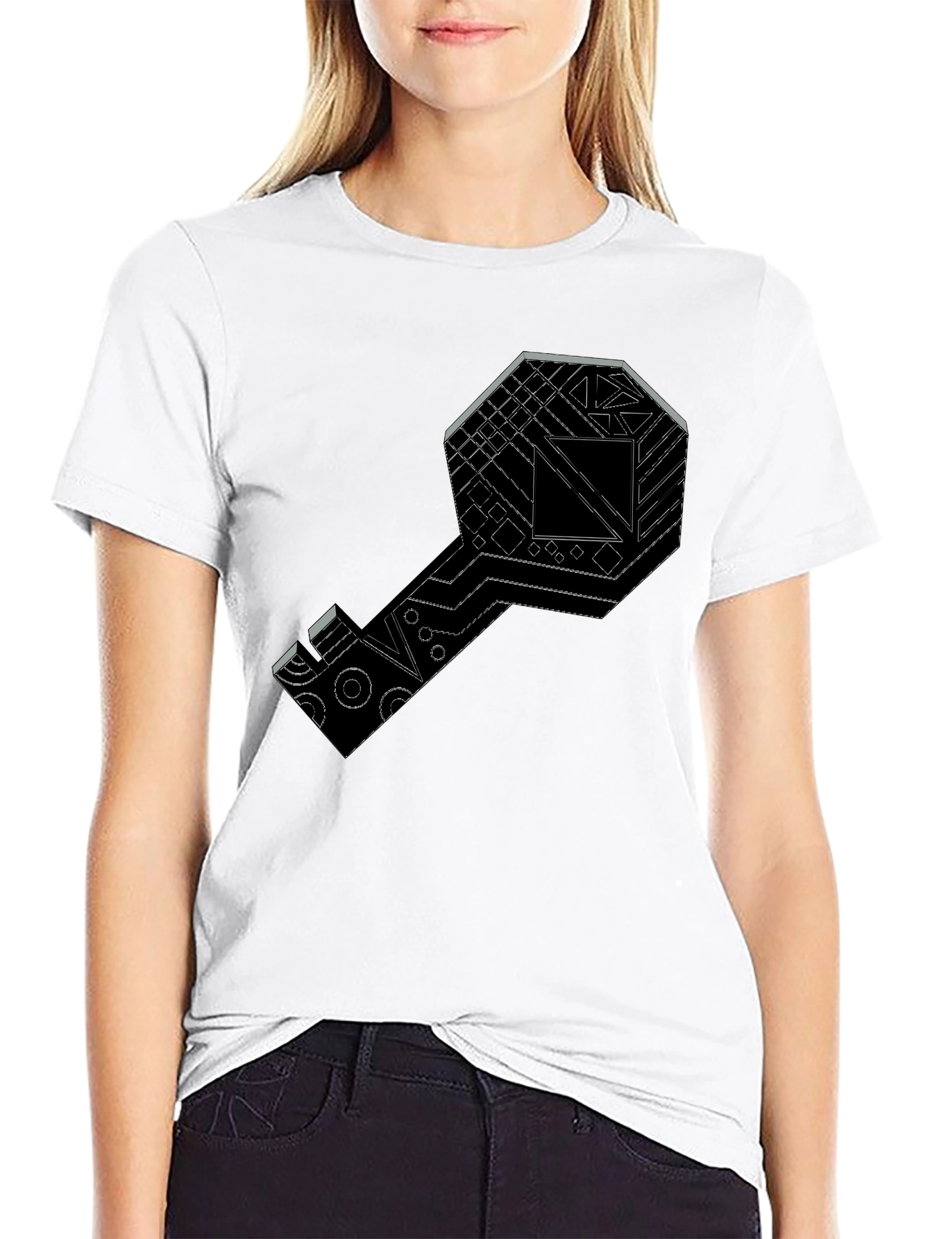Tech Key Graphic Tee - Modern Style