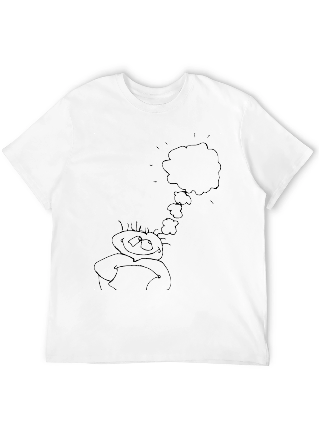 Whimsical Thinking Doodle Tee - Black Cotton Blend