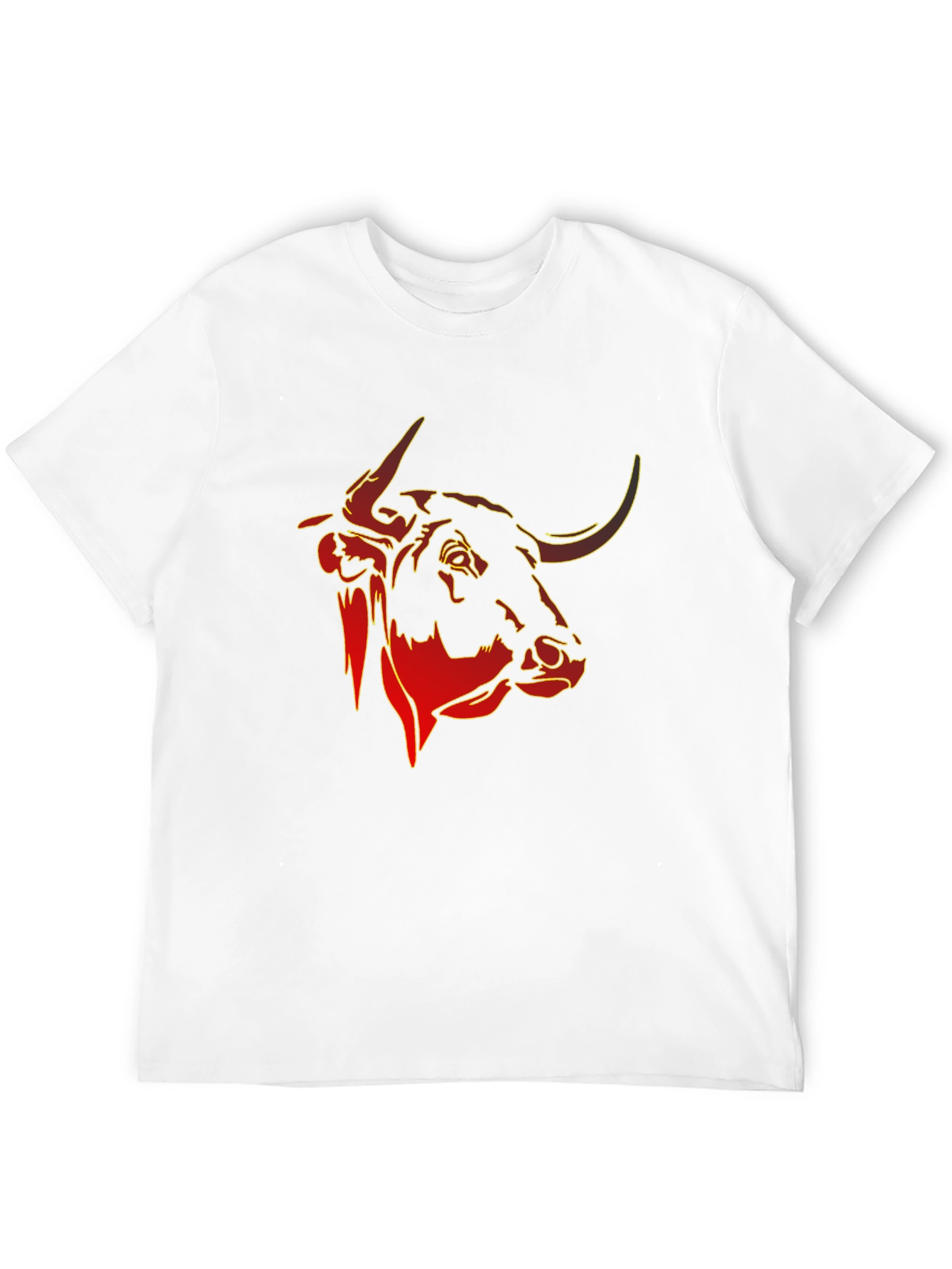 Bull Head Graphic Tee - Black Cotton T-Shirt