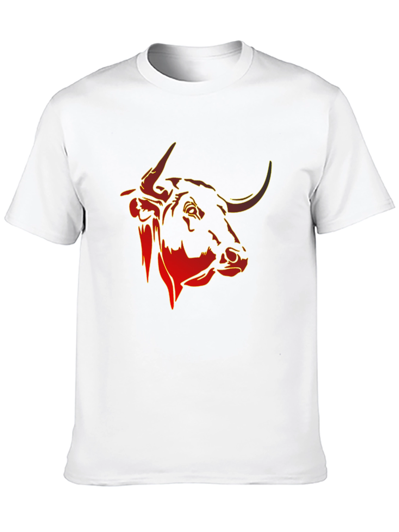 Bull Head Graphic Tee - Black Cotton T-Shirt