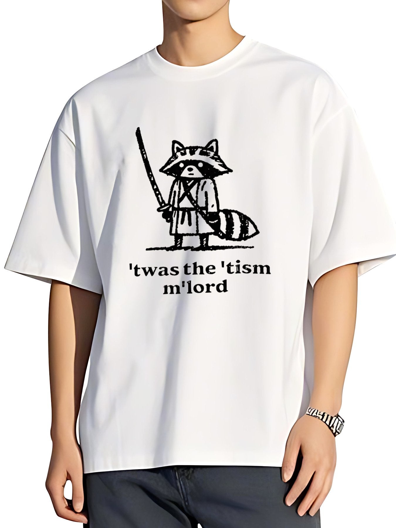 T-shirt Tokyo-tiger-focused-samurai-raccoon-washed-t-shirt