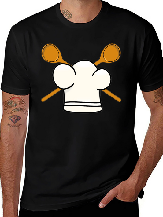 Chef Hat & Spoons Black T-Shirt