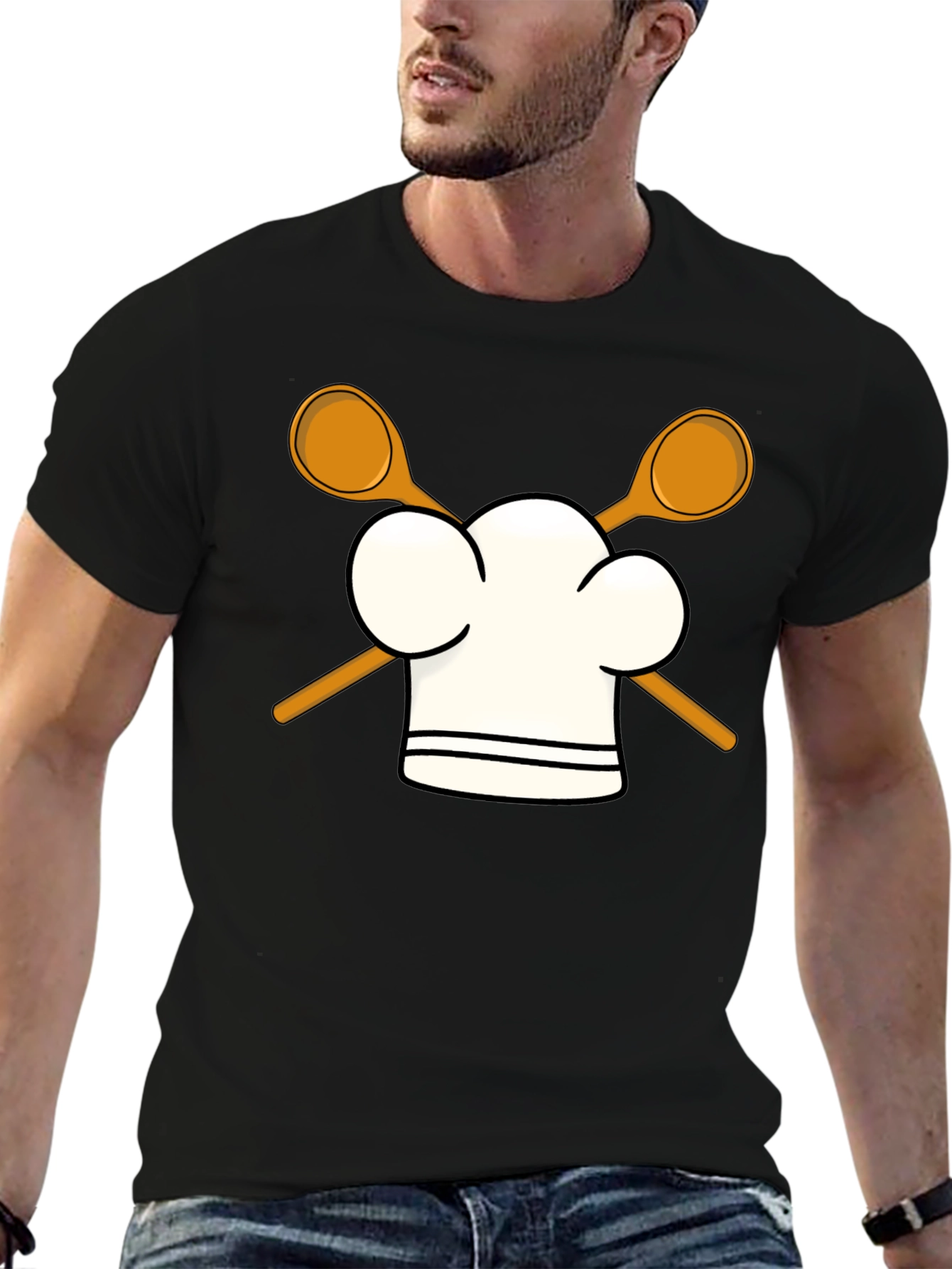 Chef Hat & Spoons Black T-Shirt
