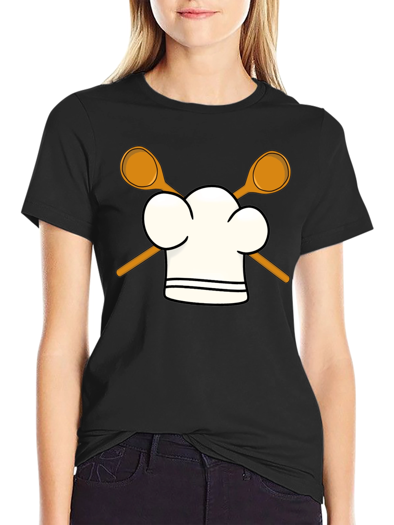 Chef Hat & Spoons Black T-Shirt