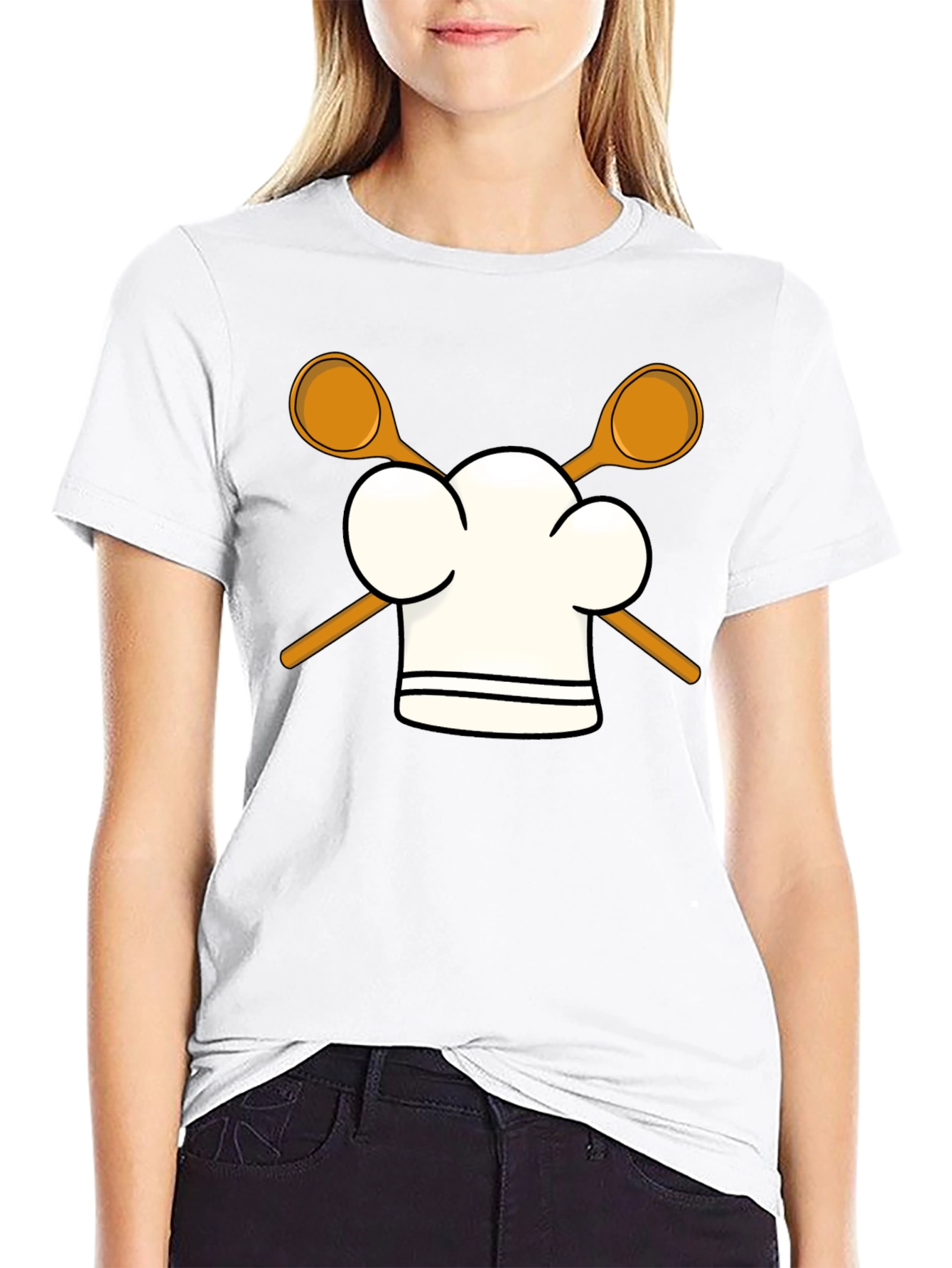 Chef Hat & Spoons Black T-Shirt