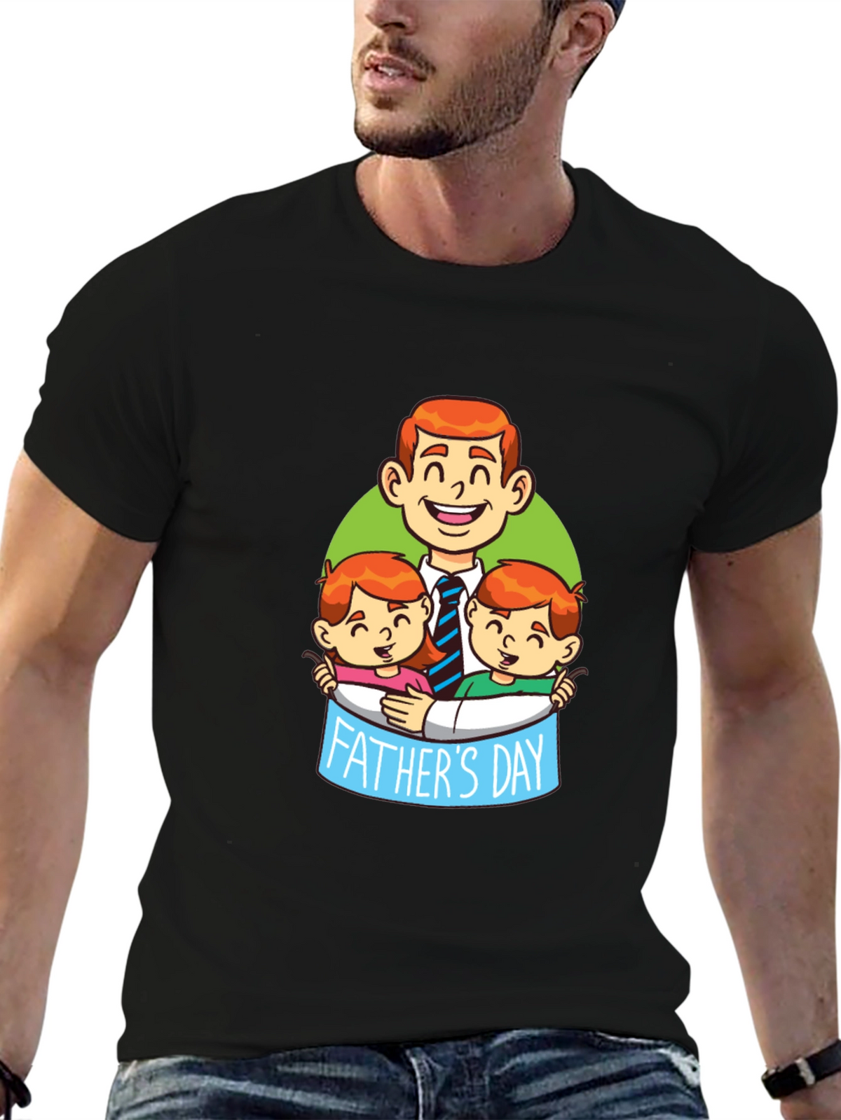 Fathers Day Cartoon Graphic T-Shirt