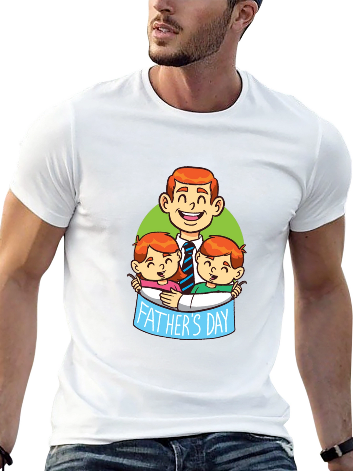 Fathers Day Cartoon Graphic T-Shirt