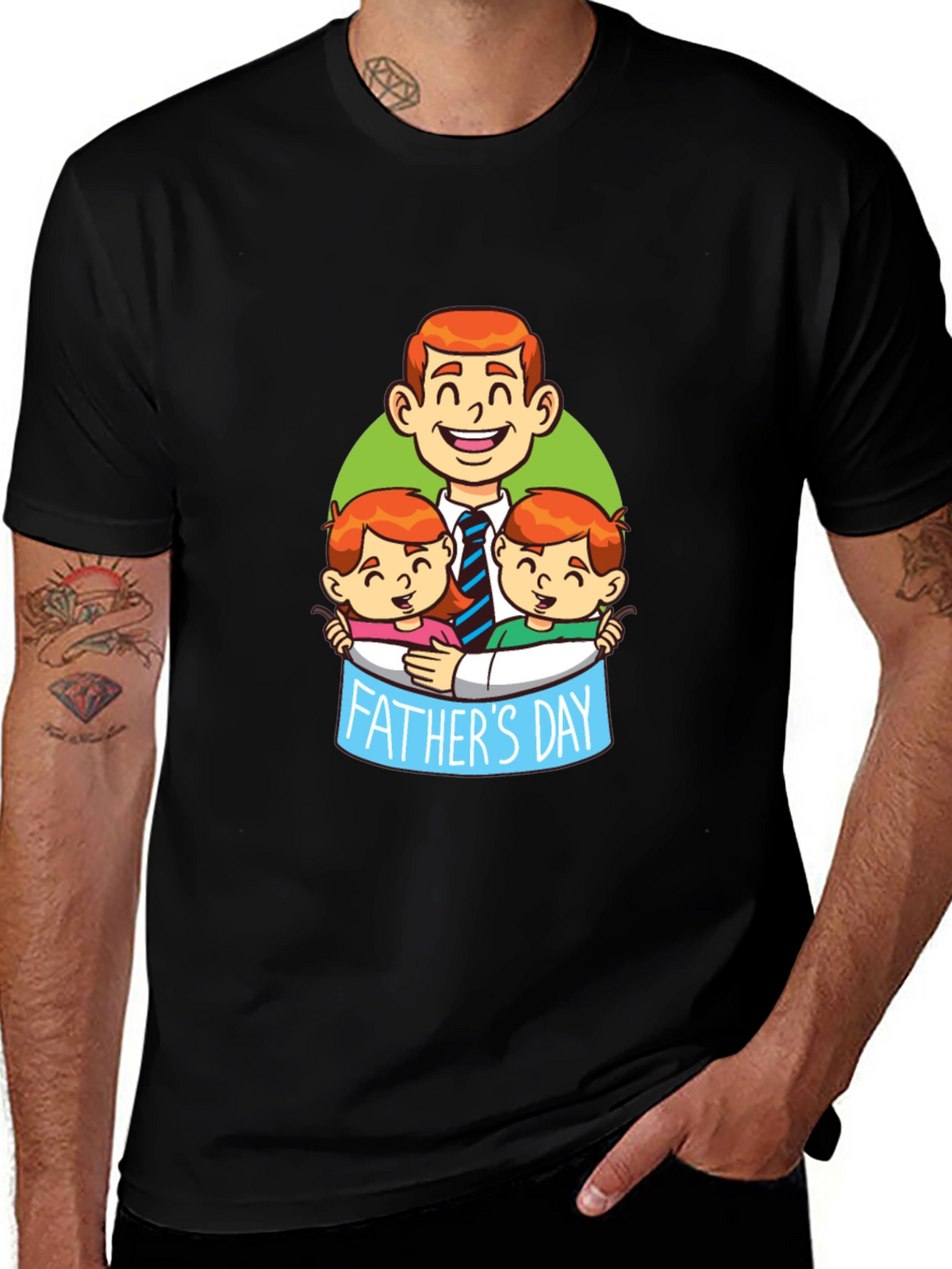 Fathers Day Cartoon Graphic T-Shirt