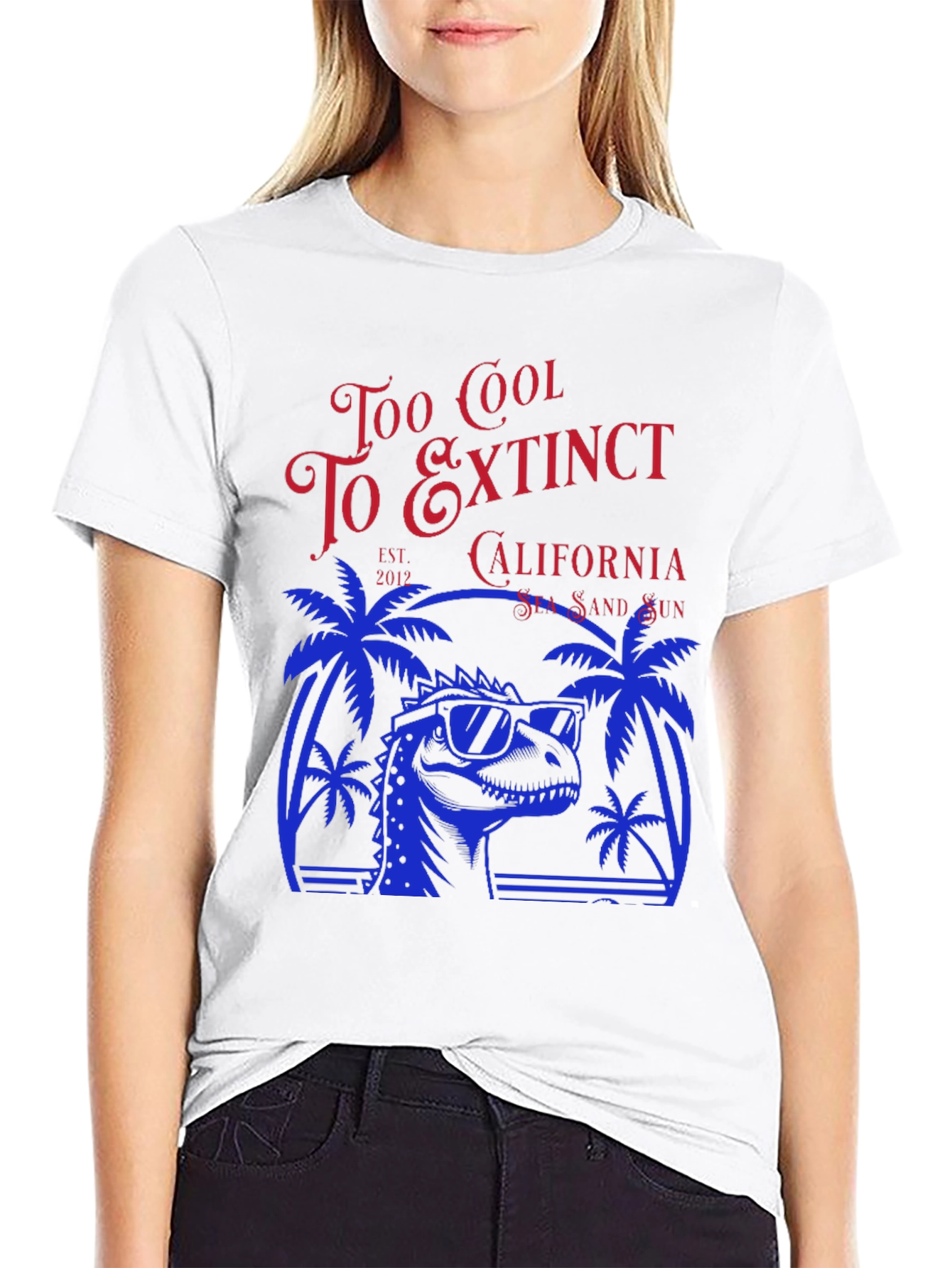 Too Cool to Extinct Dinosaur Graphic T-Shirt