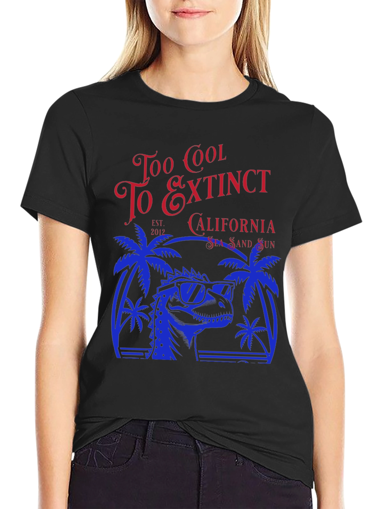 Too Cool to Extinct Dinosaur Graphic T-Shirt