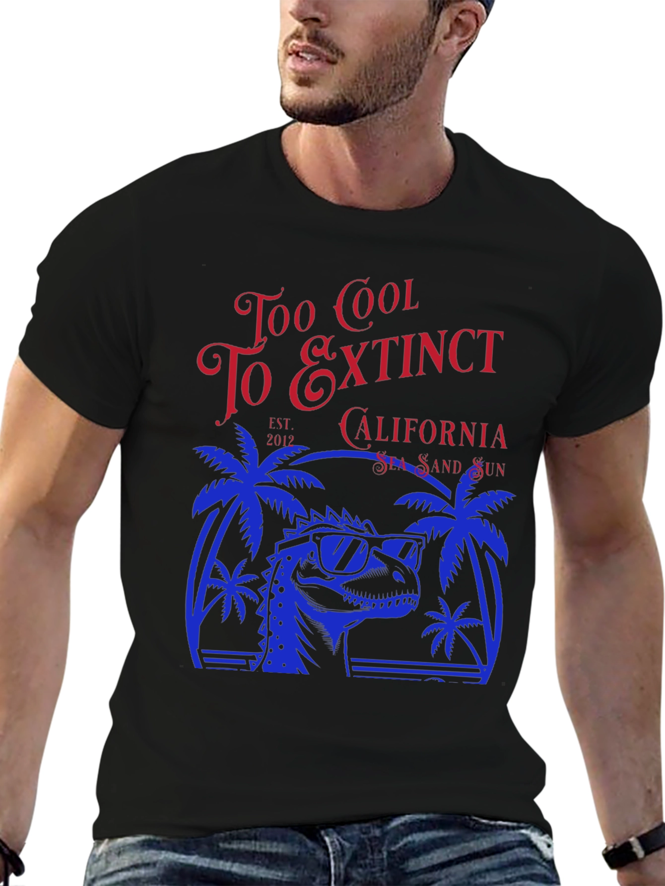 Too Cool to Extinct Dinosaur Graphic T-Shirt