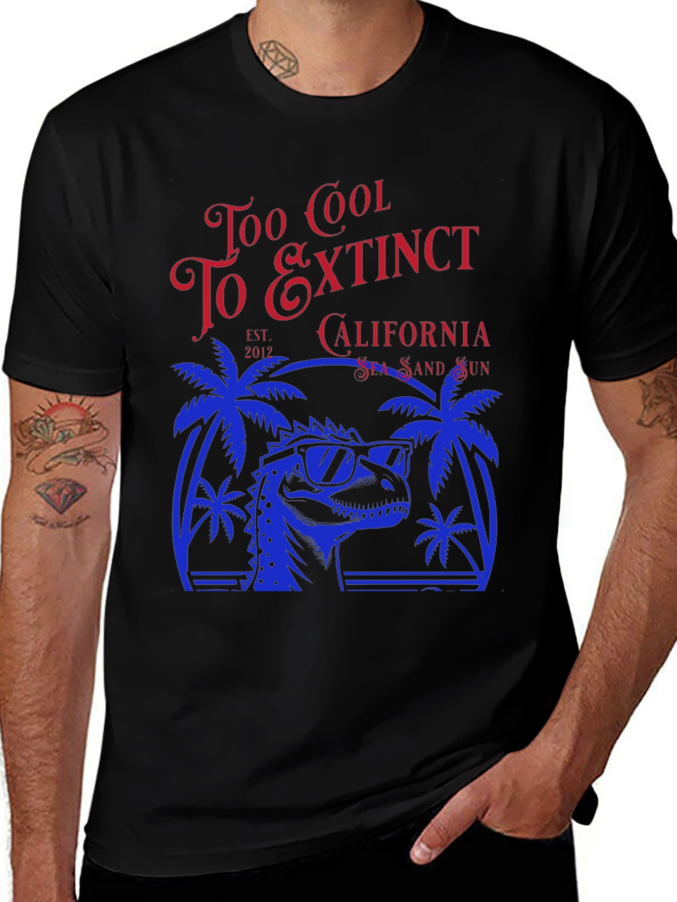 Too Cool to Extinct Dinosaur Graphic T-Shirt