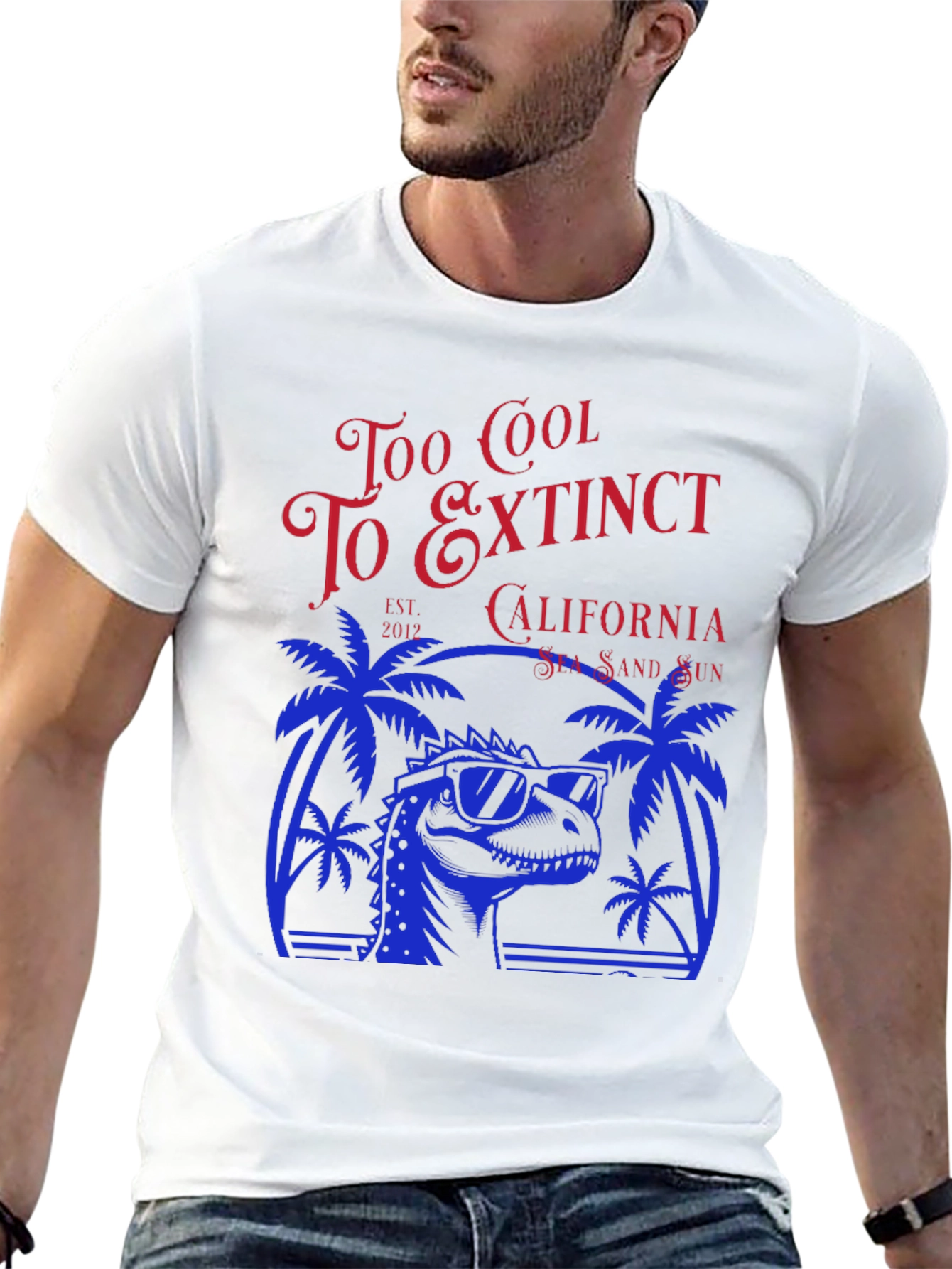 Too Cool to Extinct Dinosaur Graphic T-Shirt