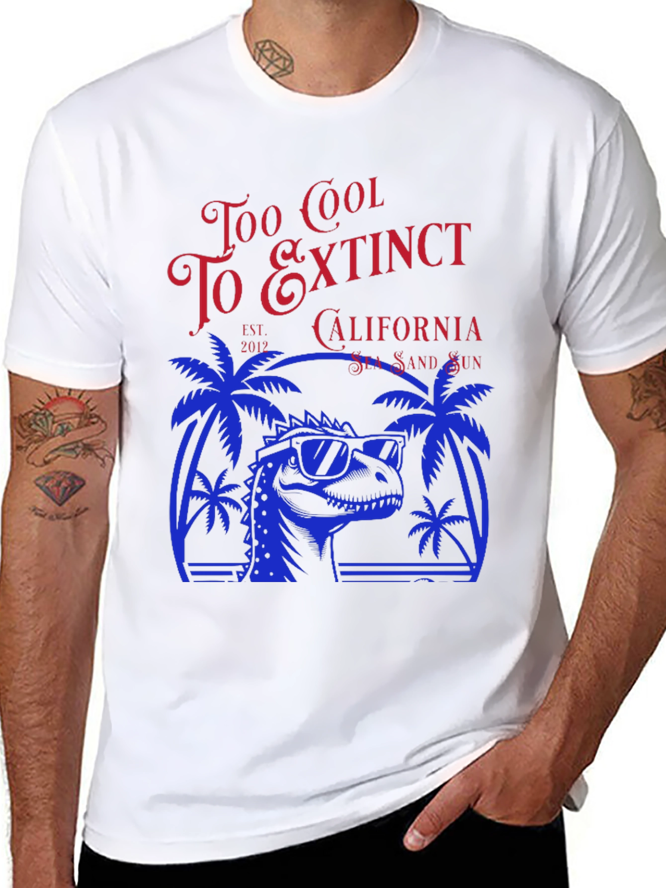 Too Cool to Extinct Dinosaur Graphic T-Shirt