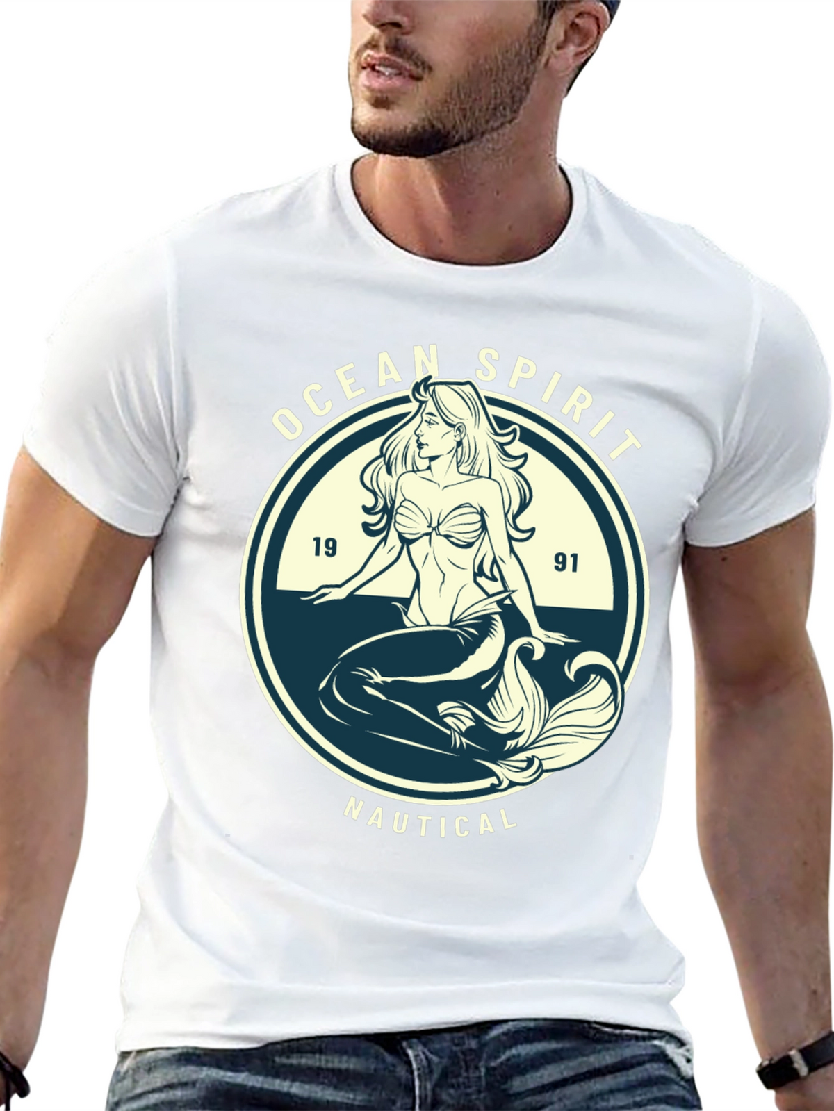 Ocean Spirit Nautical Mermaid Graphic Tee