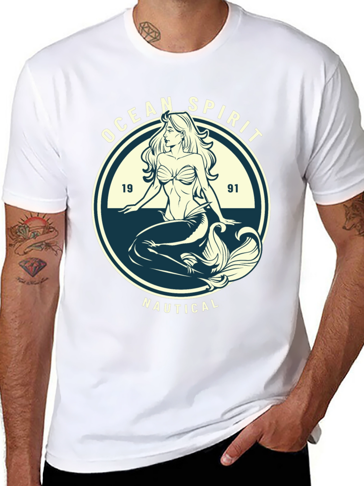Ocean Spirit Nautical Mermaid Graphic Tee