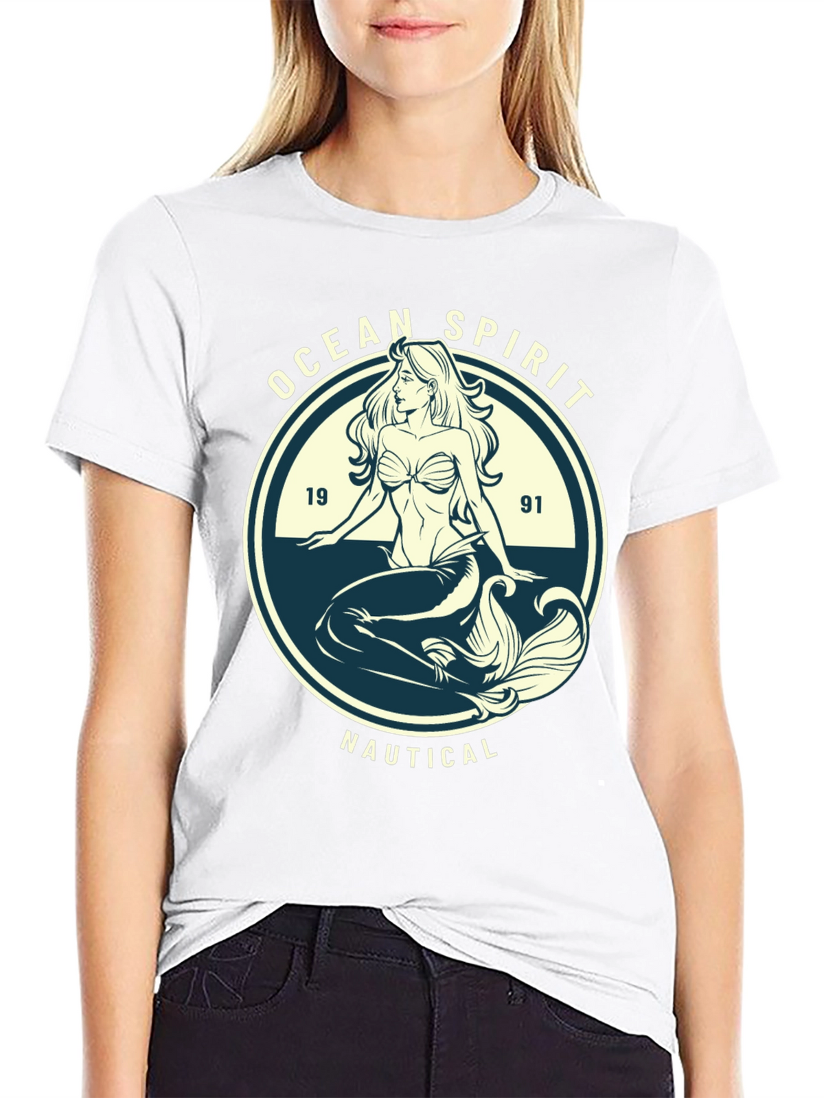 Ocean Spirit Nautical Mermaid Graphic Tee