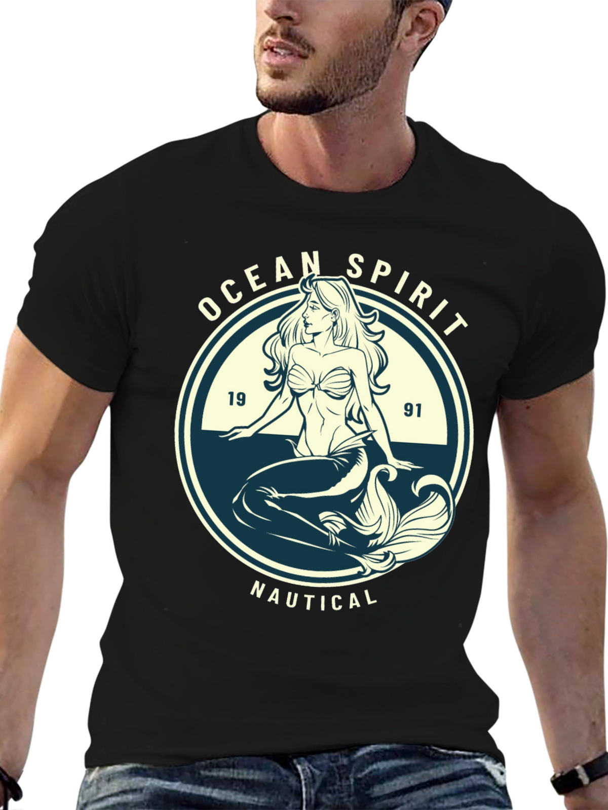 Ocean Spirit Nautical Mermaid Graphic Tee