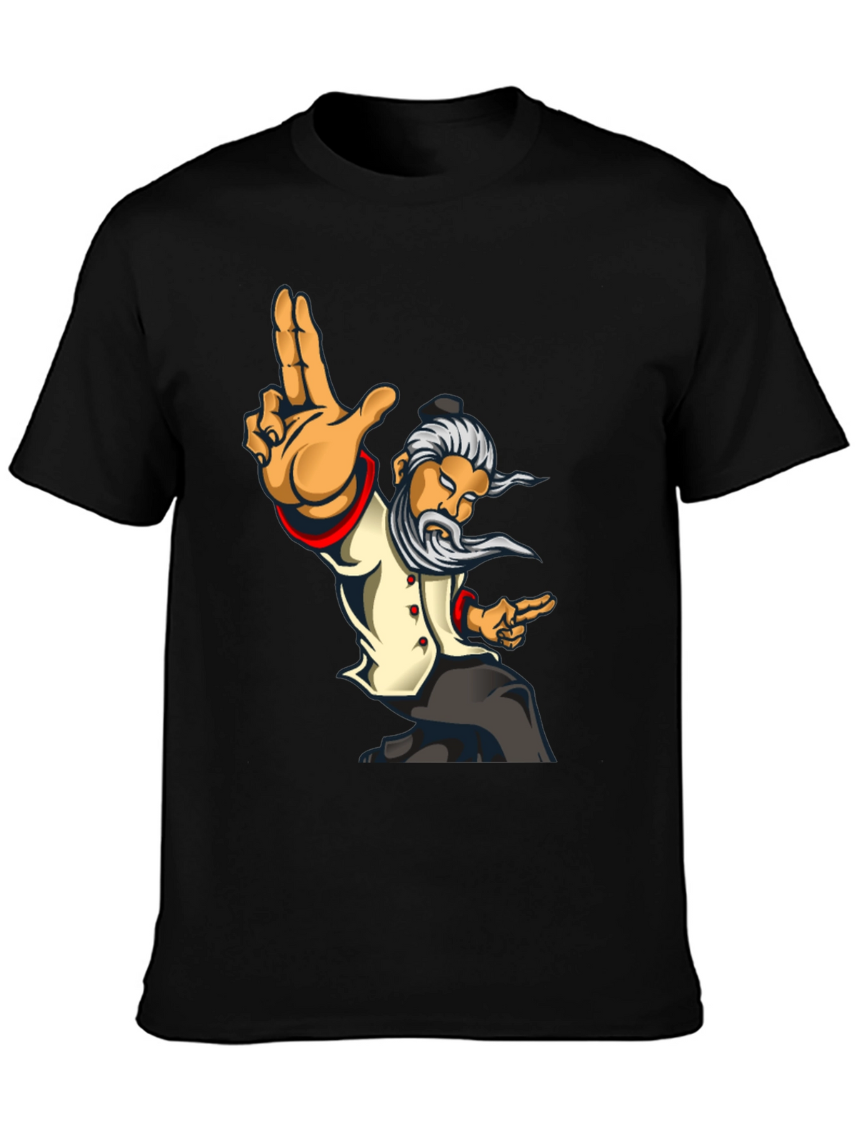 Kung Fu Master Graphic Tee - Black Cotton T-Shirt