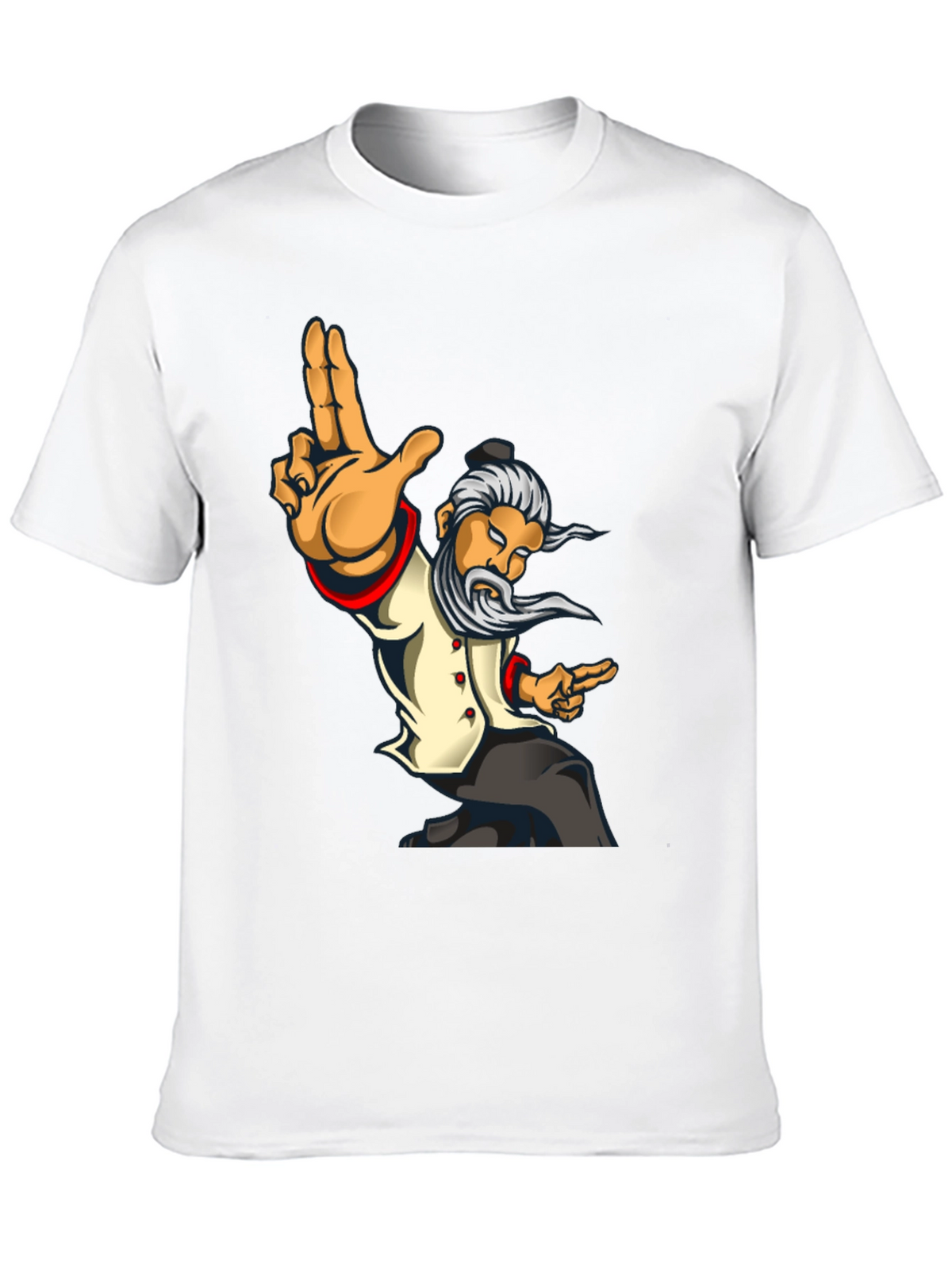 Kung Fu Master Graphic Tee - Black Cotton T-Shirt