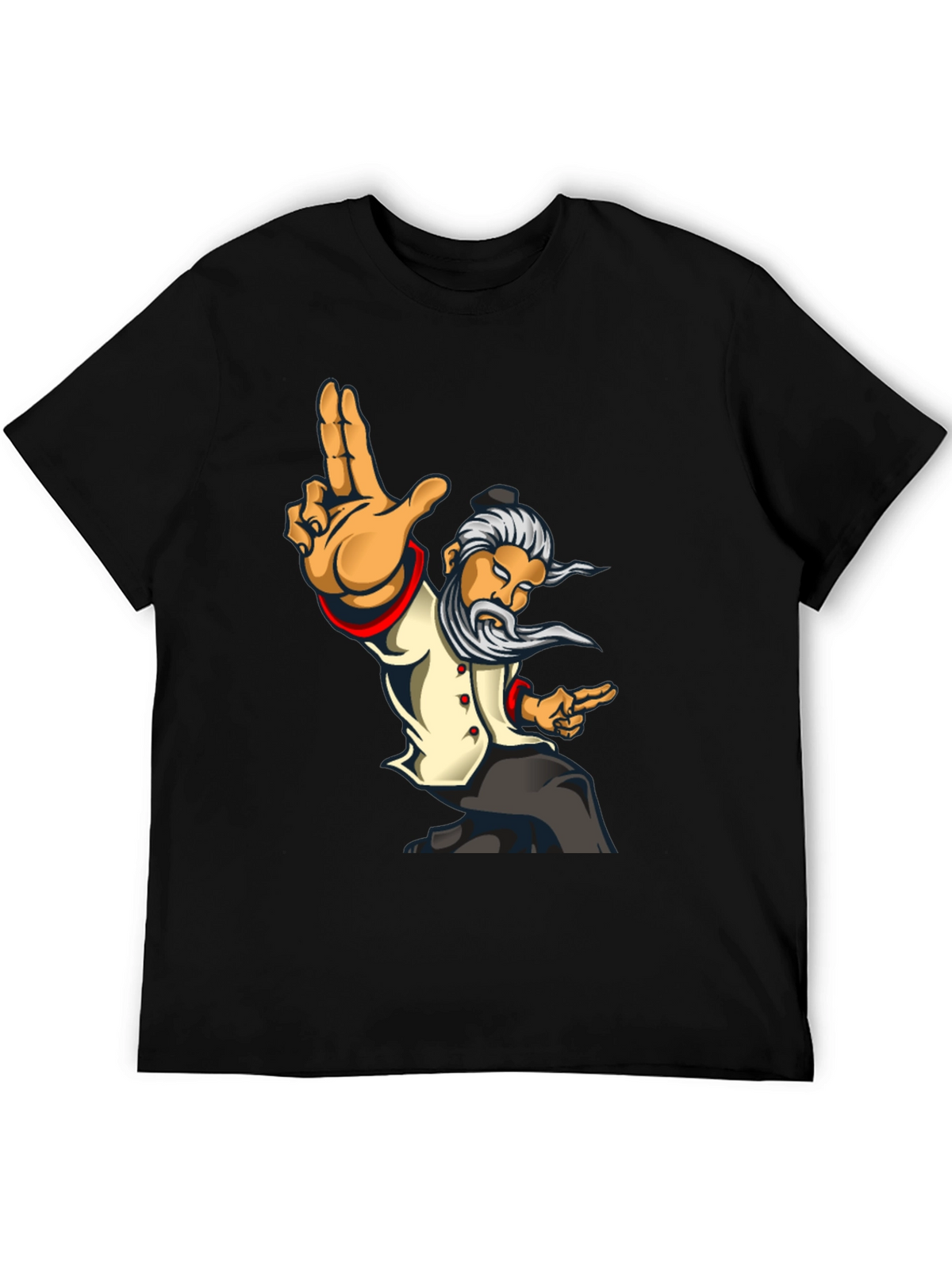 Kung Fu Master Graphic Tee - Black Cotton T-Shirt