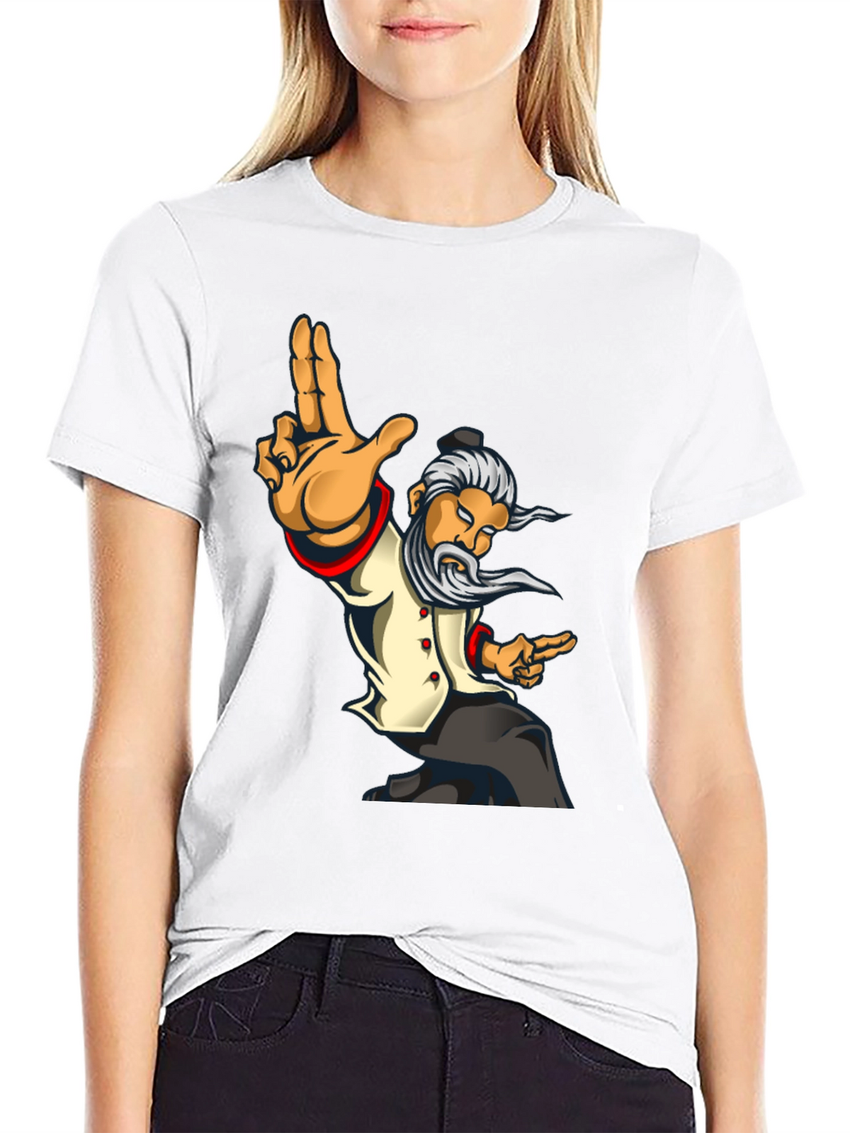 Kung Fu Master Graphic Tee - Black Cotton T-Shirt