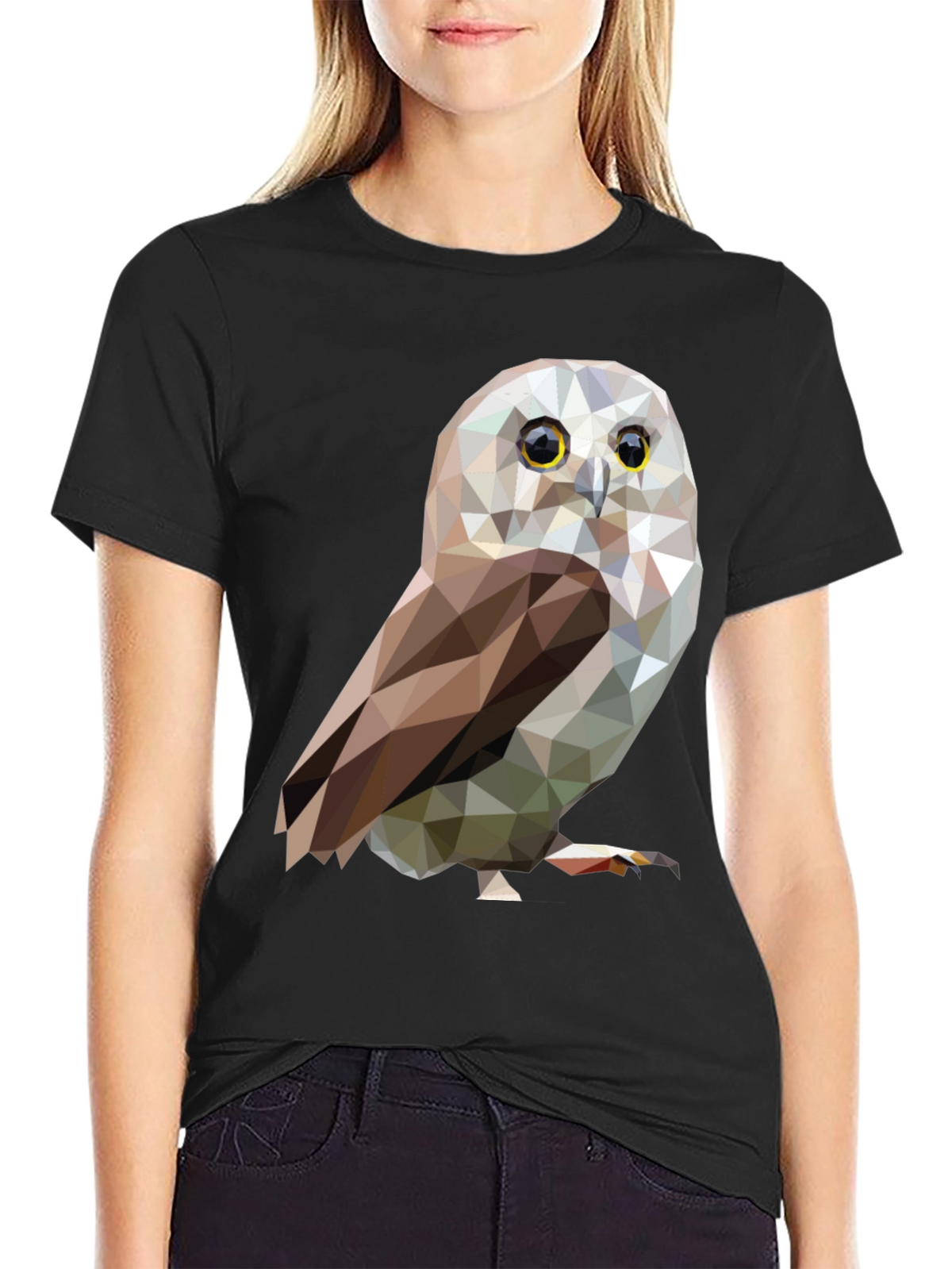 Geometric Owl Graphic Tee - Stylish Mens T-Shirt