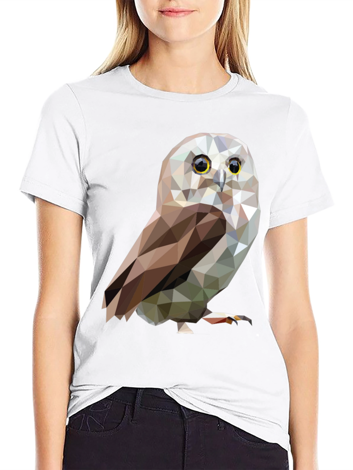 Geometric Owl Graphic Tee - Stylish Mens T-Shirt