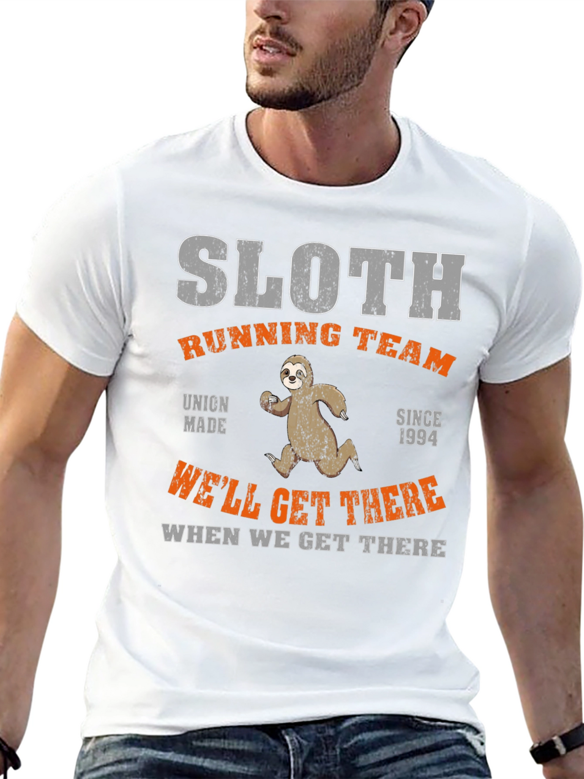 Sloth Running Team T-Shirt - Funny Graphic Tee