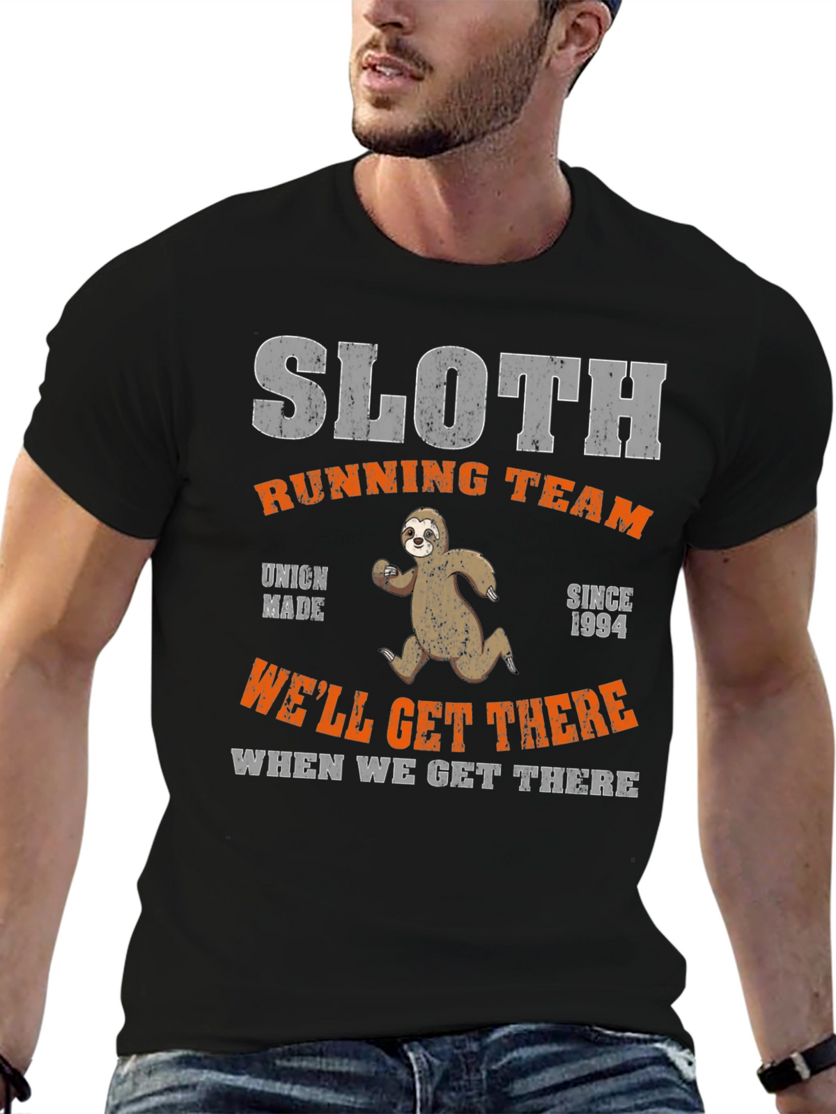 Sloth Running Team T-Shirt - Funny Graphic Tee