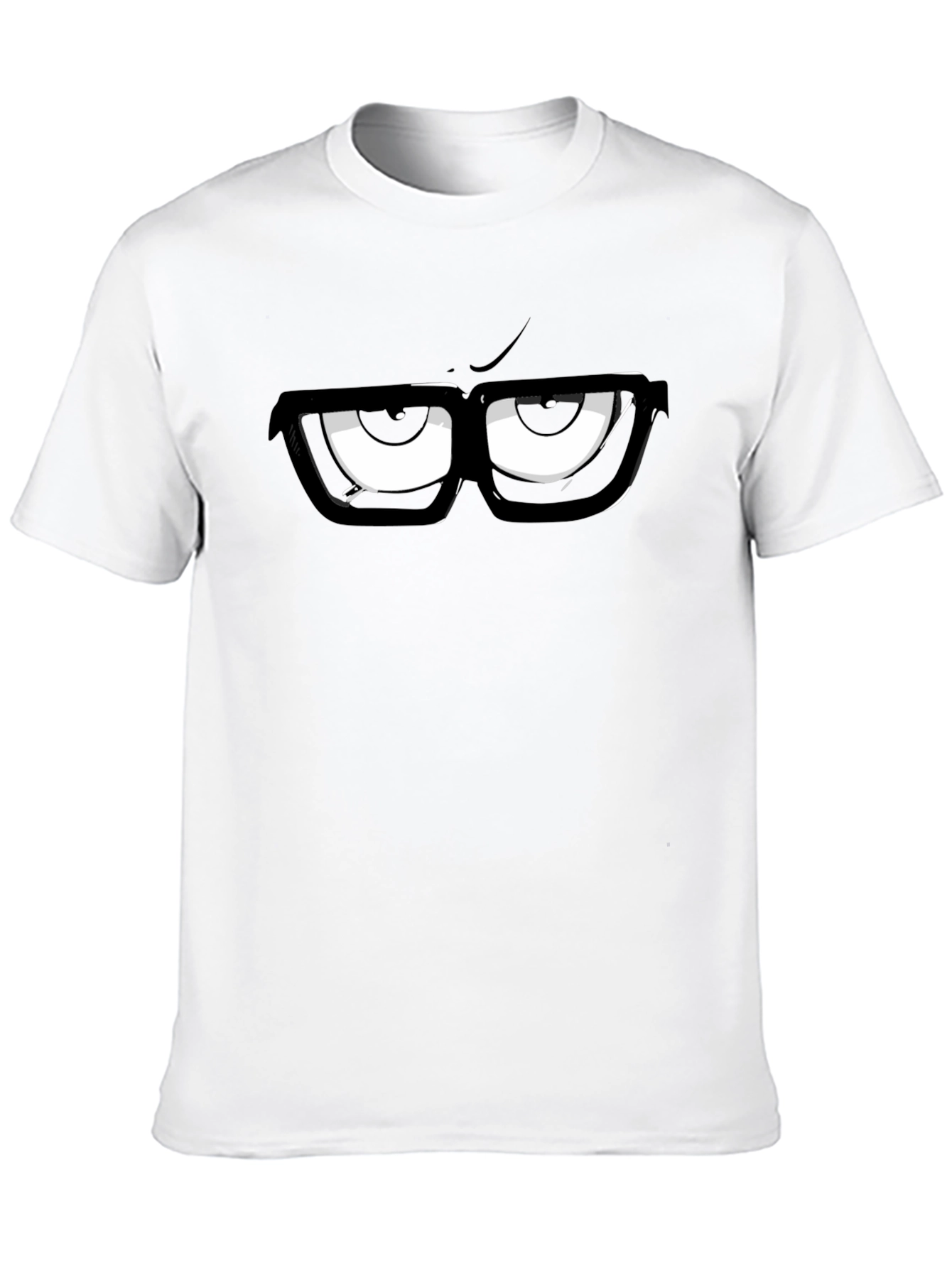 Cartoon Eyes Graphic Print Black T-Shirt