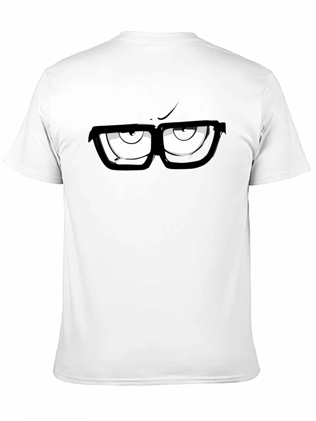 Cartoon Eyes Graphic Print Black T-Shirt