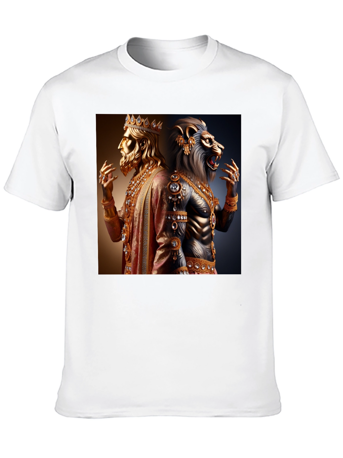 King and Lion Graphic Black T-Shirt