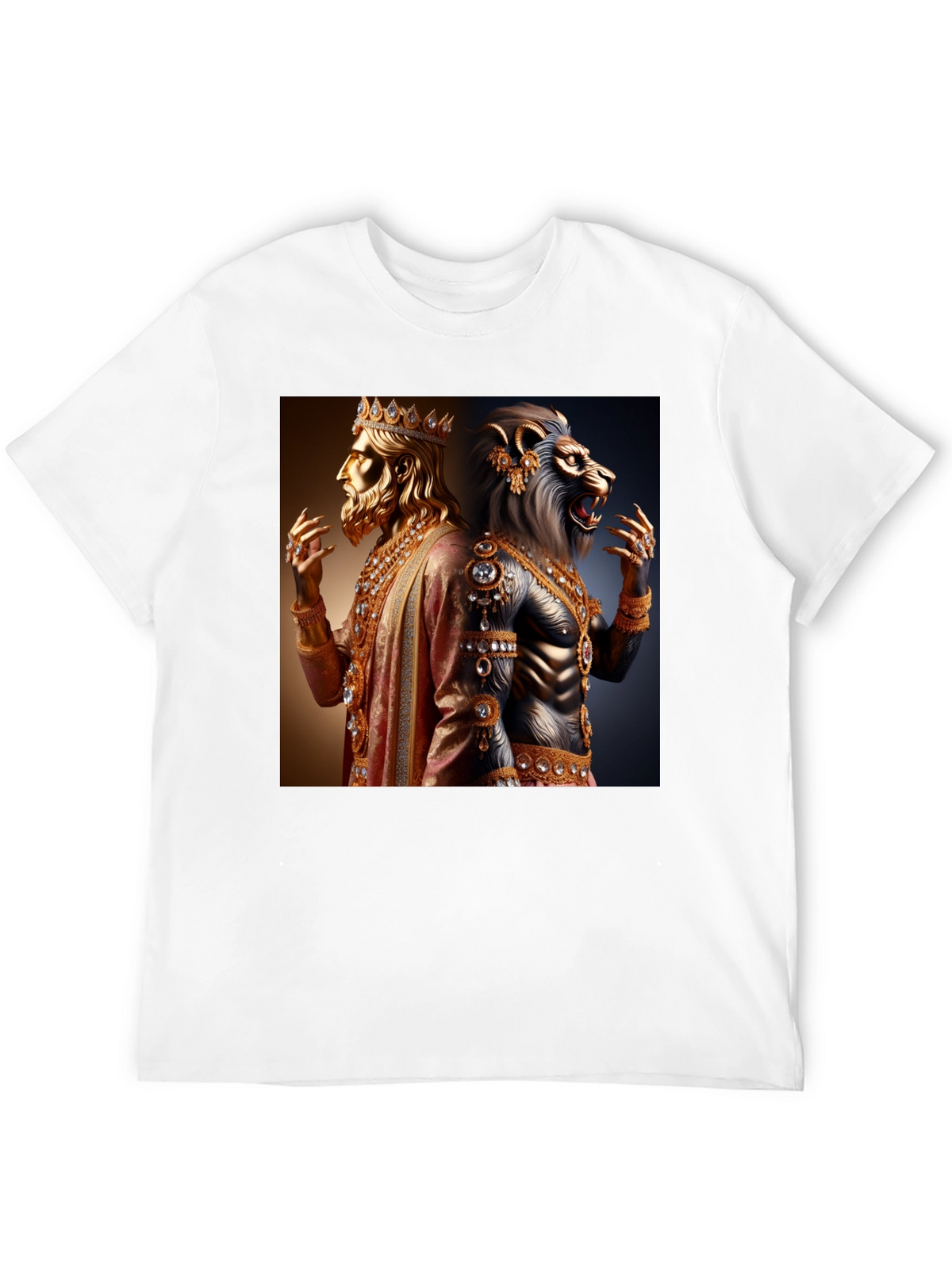 King and Lion Graphic Black T-Shirt