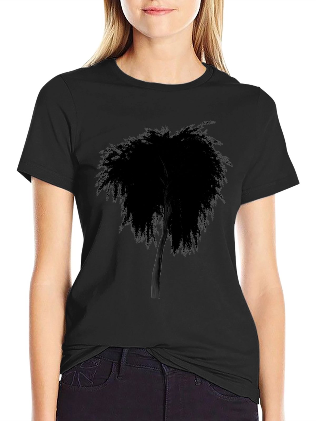 Modern Tree Graphic Black T-Shirt