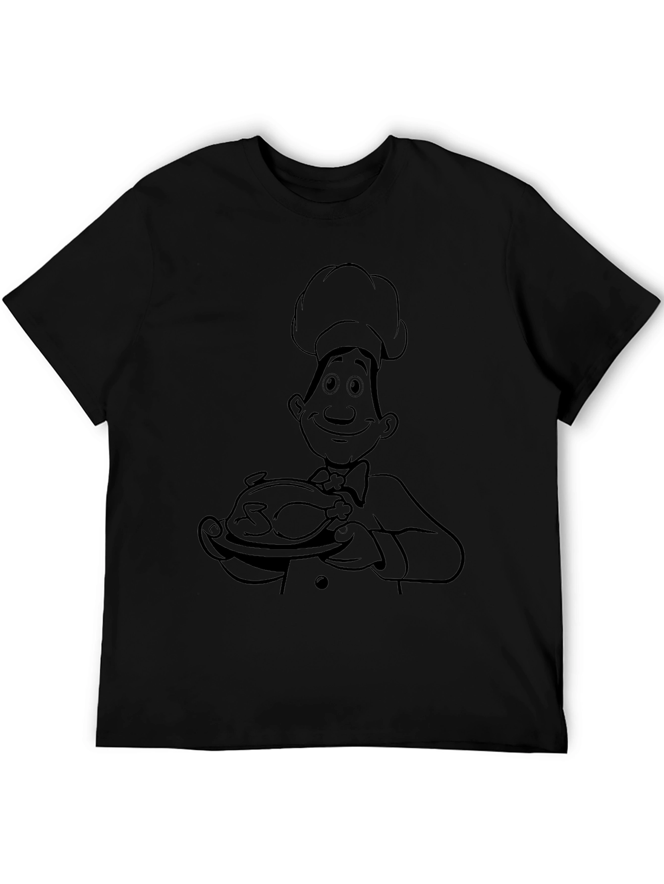 Chef Cartoon Black T-Shirt