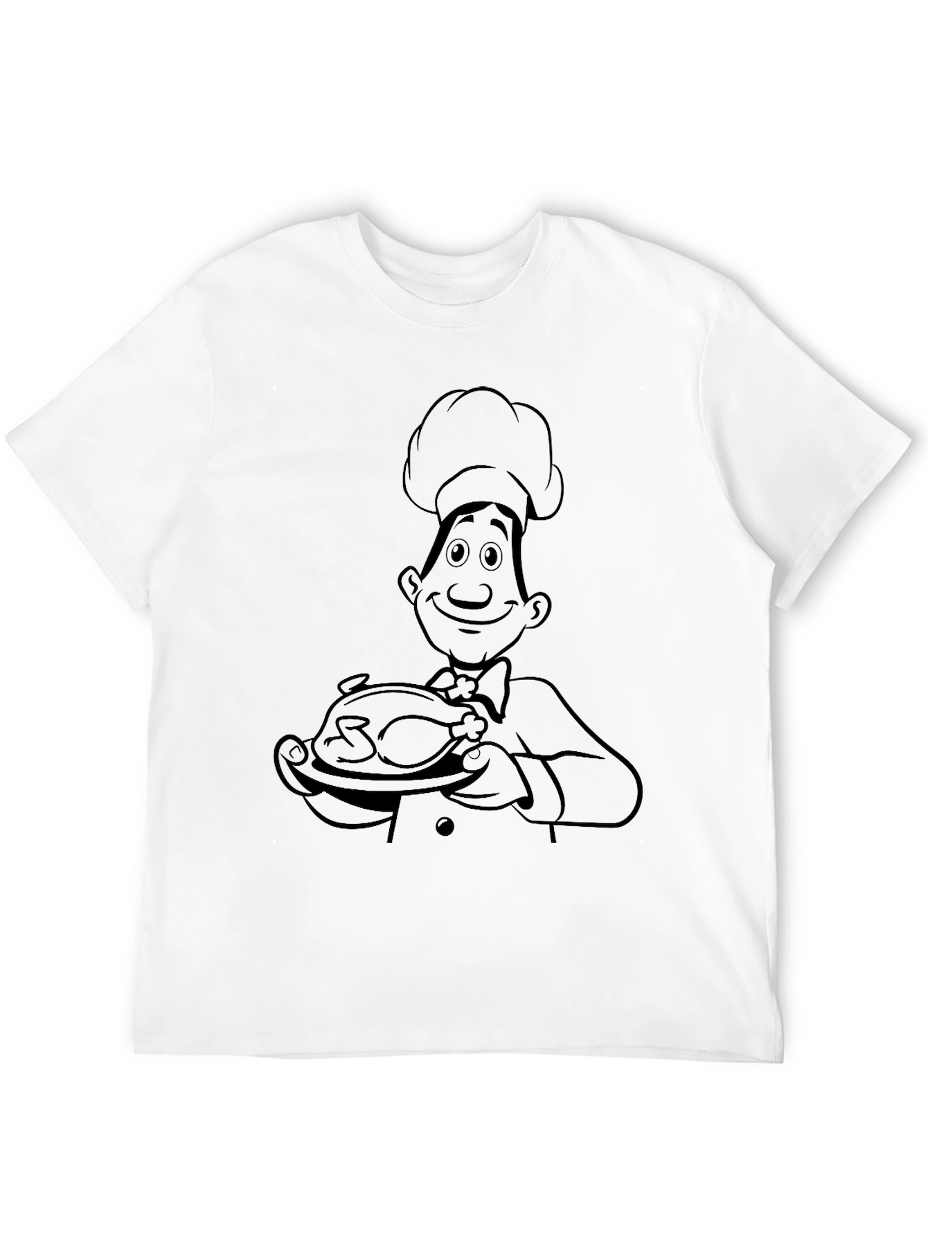 Chef Cartoon Black T-Shirt