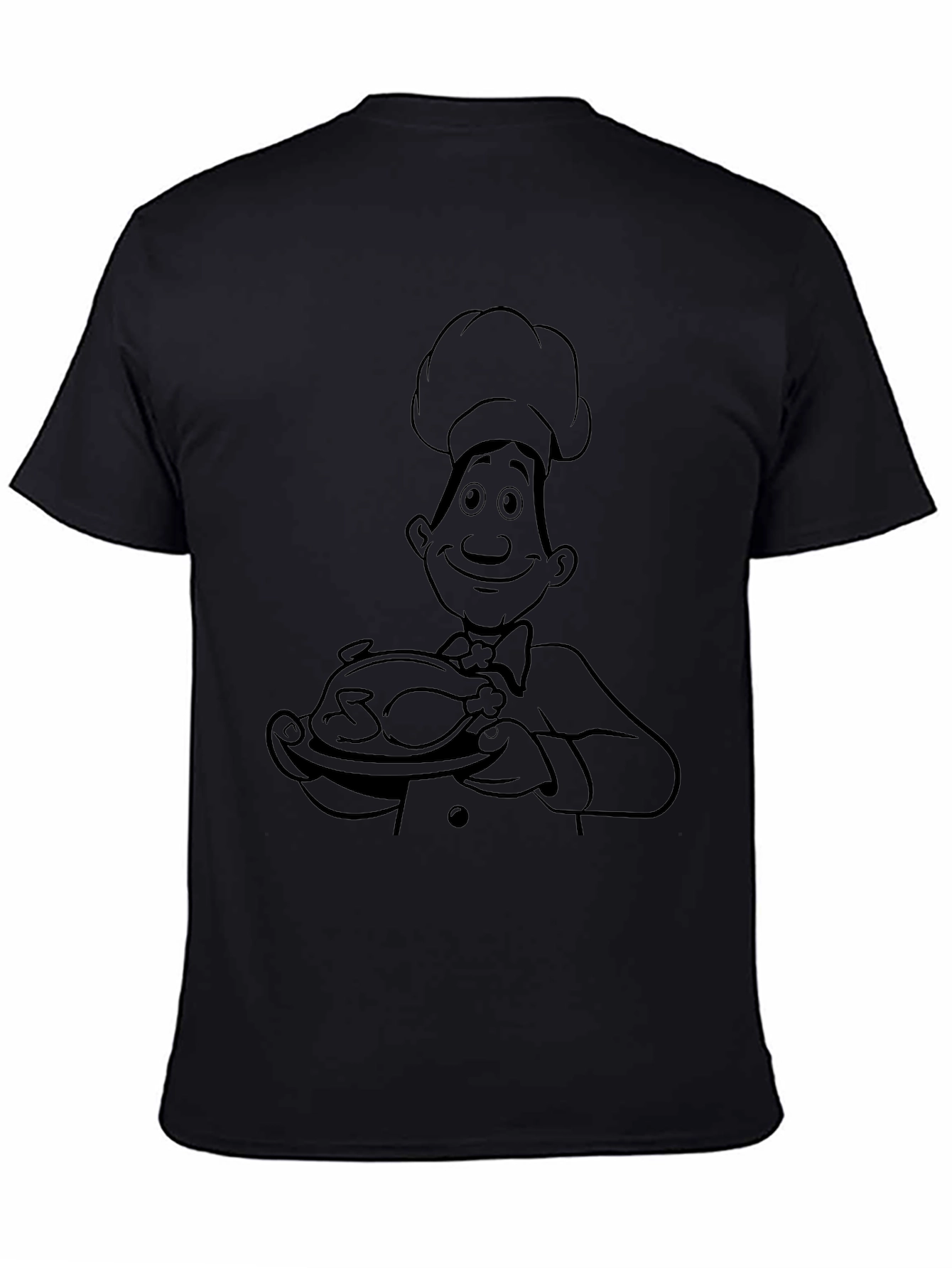 Chef Cartoon Black T-Shirt