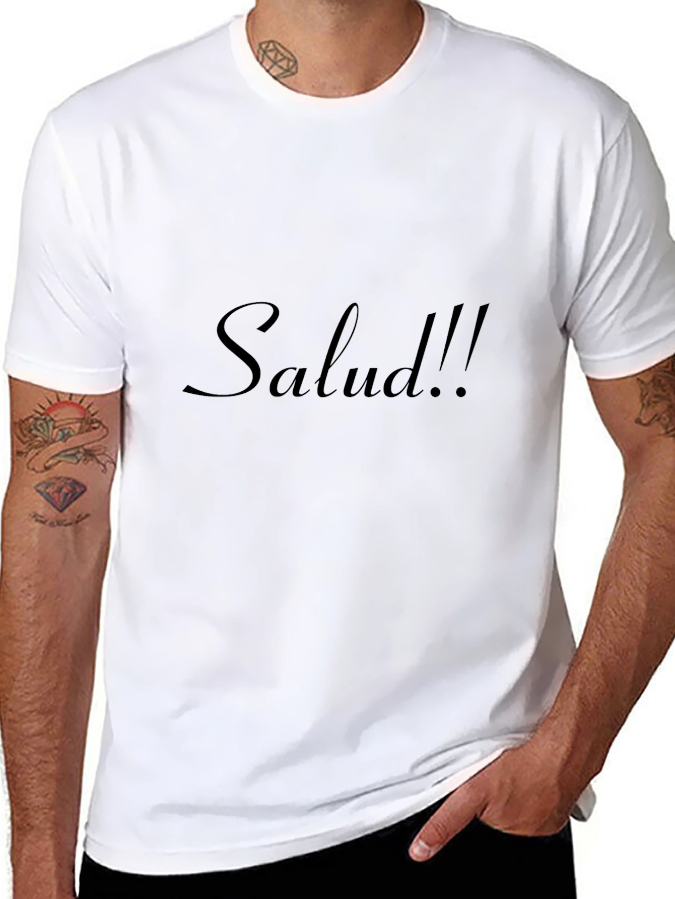 Salud Graphic Tee - Stylish Black Crew Neck T-Shirt
