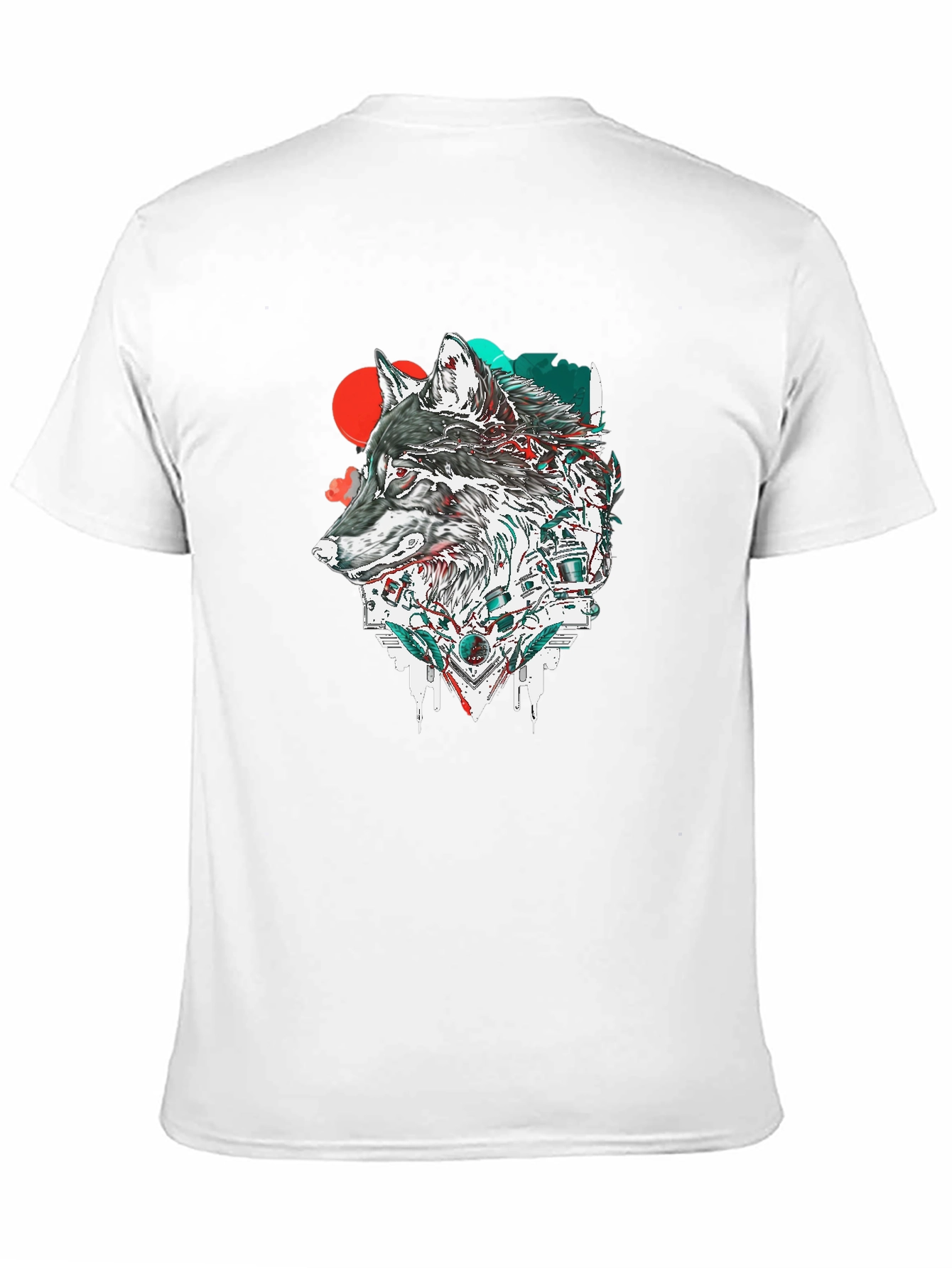 Wolf Graphic Print Black Crew Neck T-Shirt