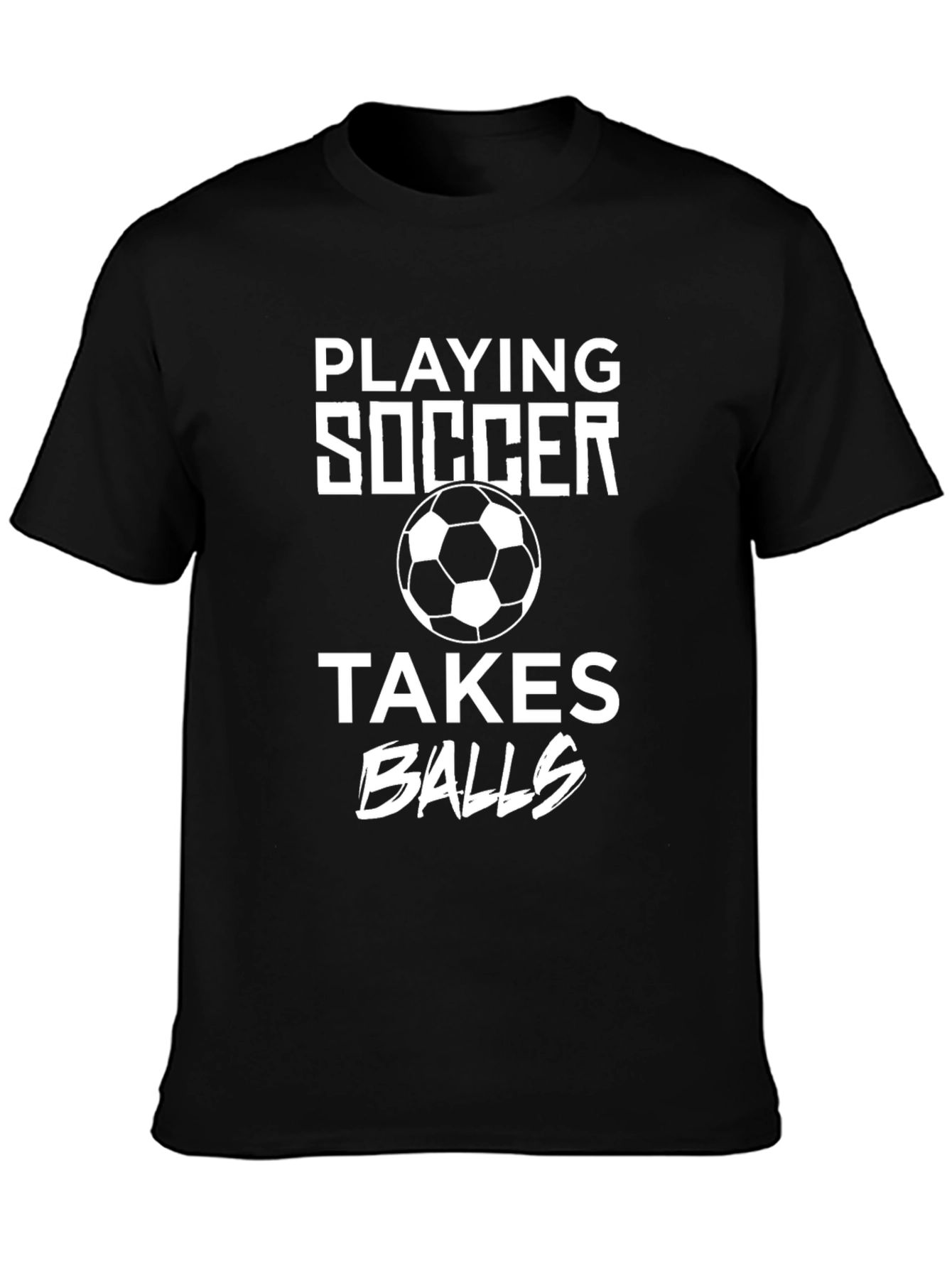 Soccer Balls Graphic Black T-Shirt