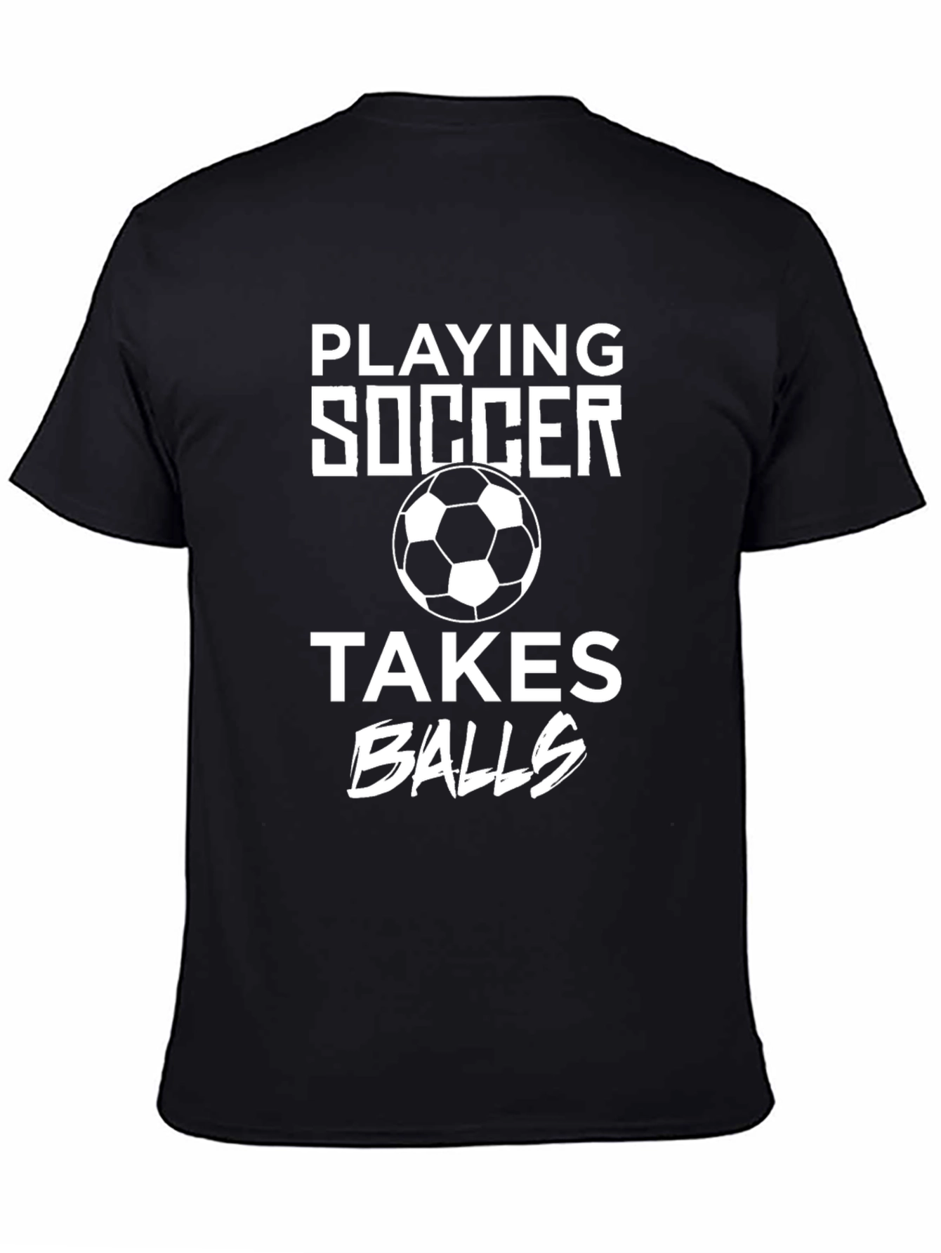 Soccer Balls Graphic Black T-Shirt