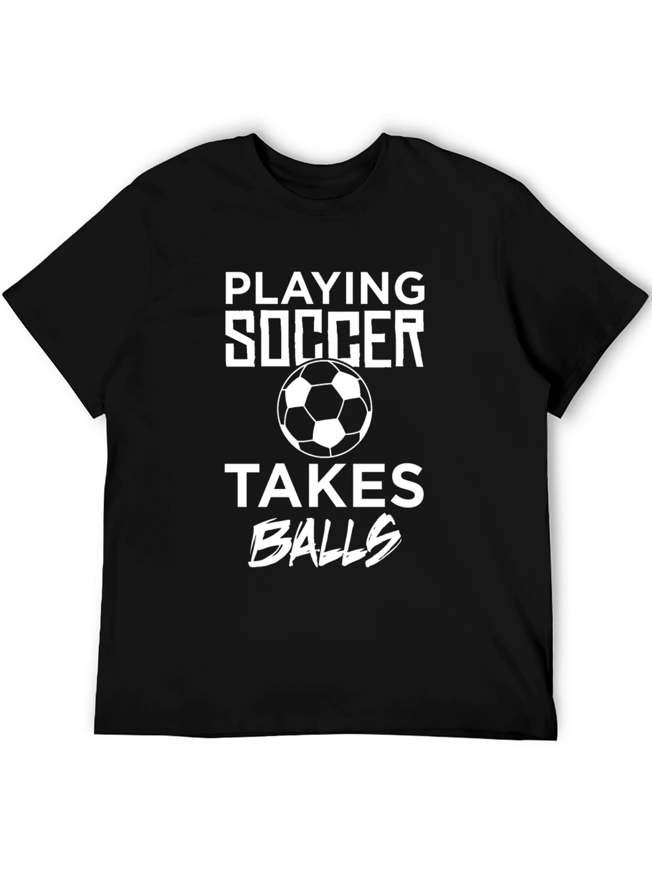 Soccer Balls Graphic Black T-Shirt