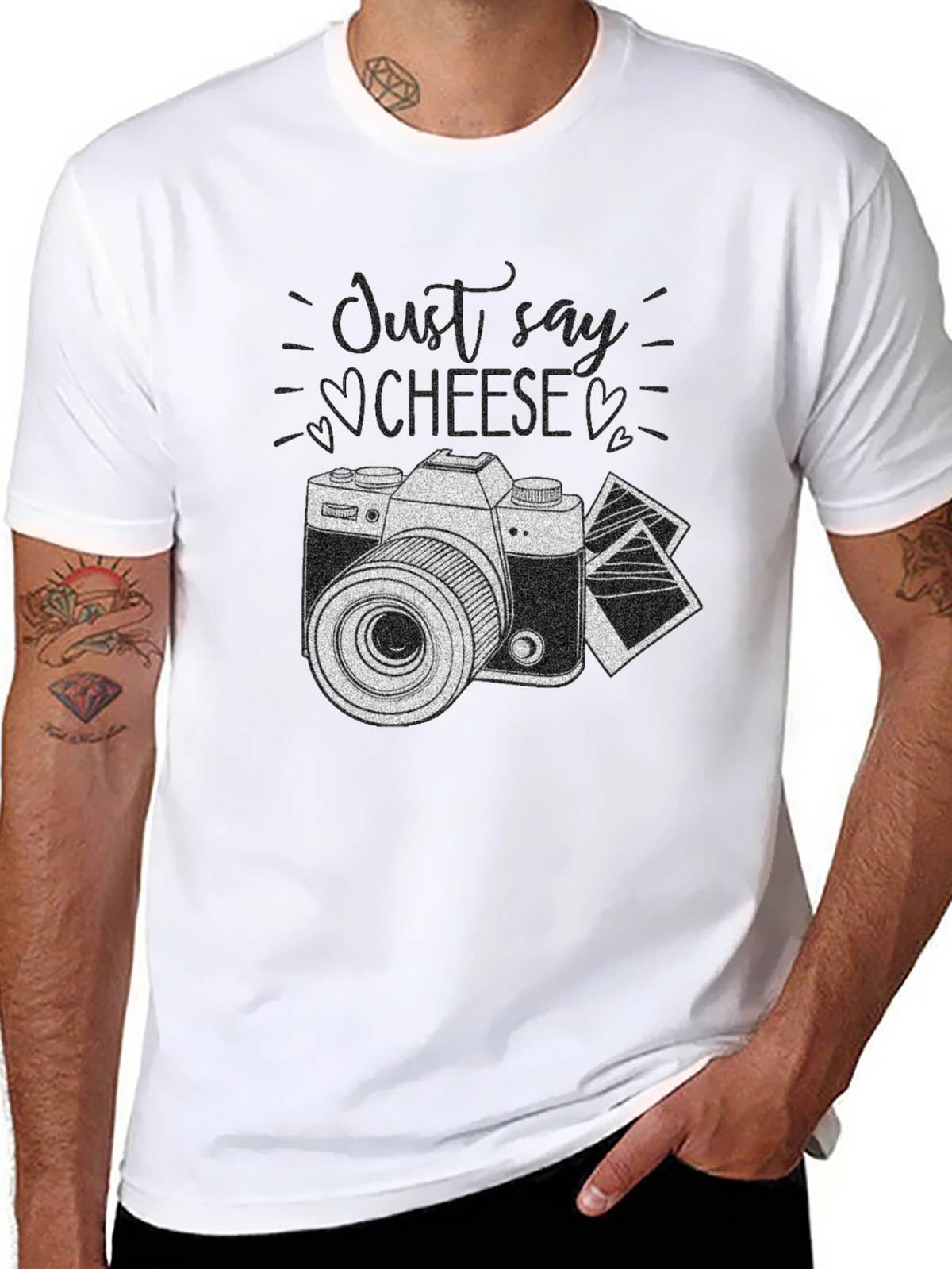 Just Say Cheese Camera T-Shirt - Classic Photography Style