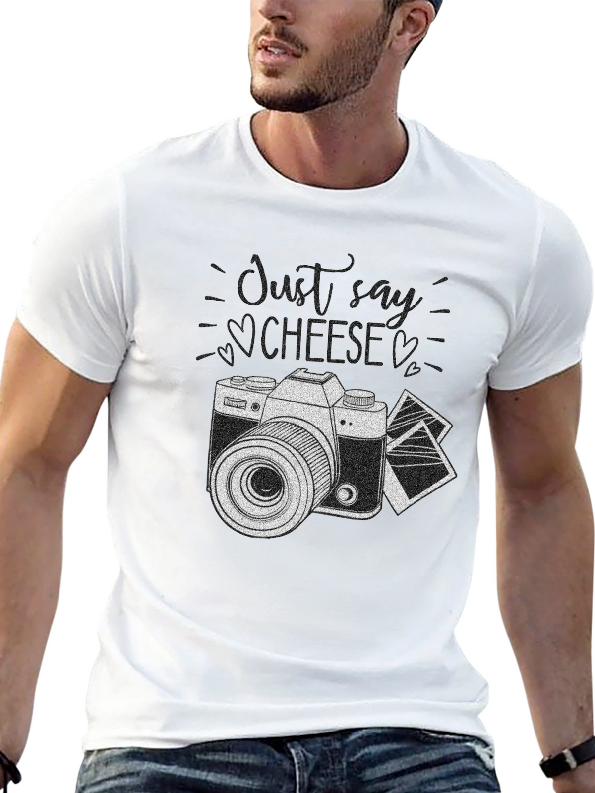 Just Say Cheese Camera T-Shirt - Classic Photography Style